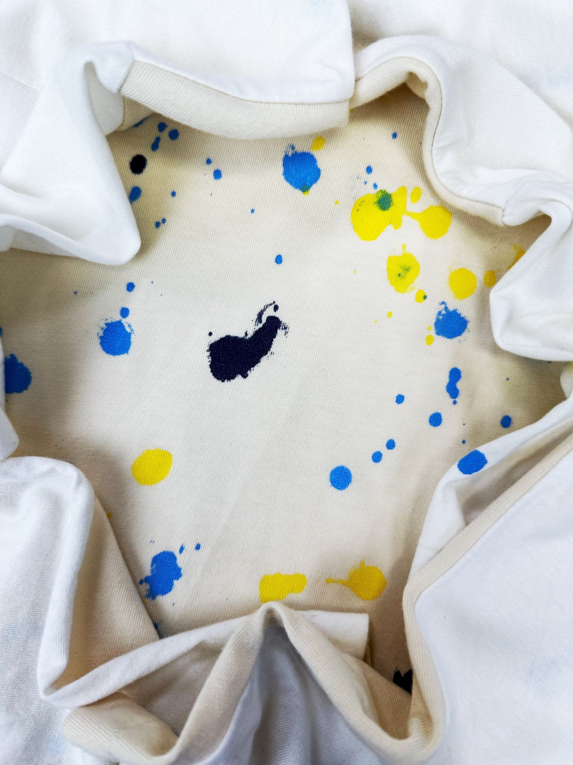 00s Yohji Yamamoto Y’s For Men ‘Paint Splatter’ Two Tone T-Shirt