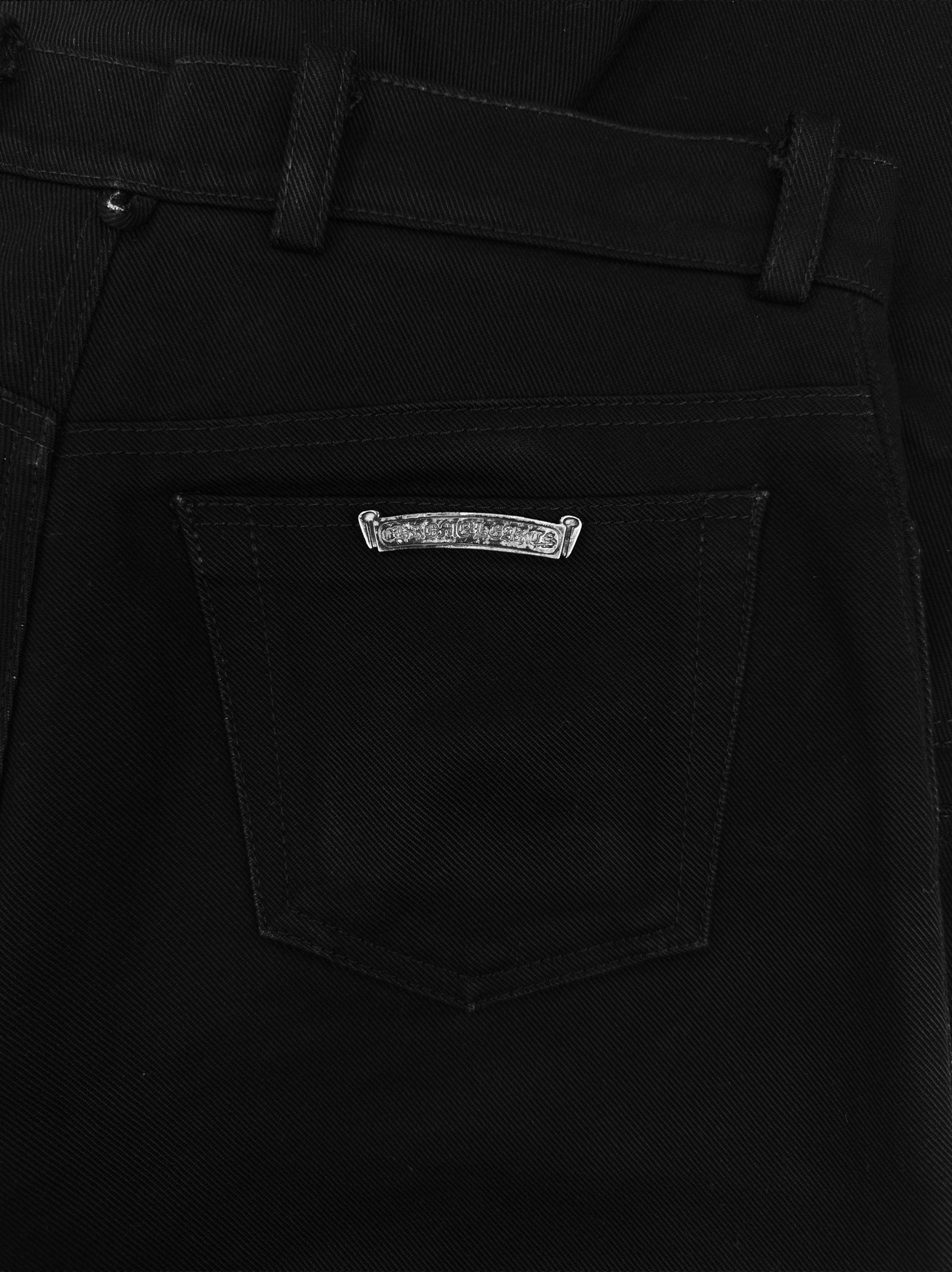 Chrome Hearts ‘Fleur’ Knee .925 Silver Black Flared Cut Denim