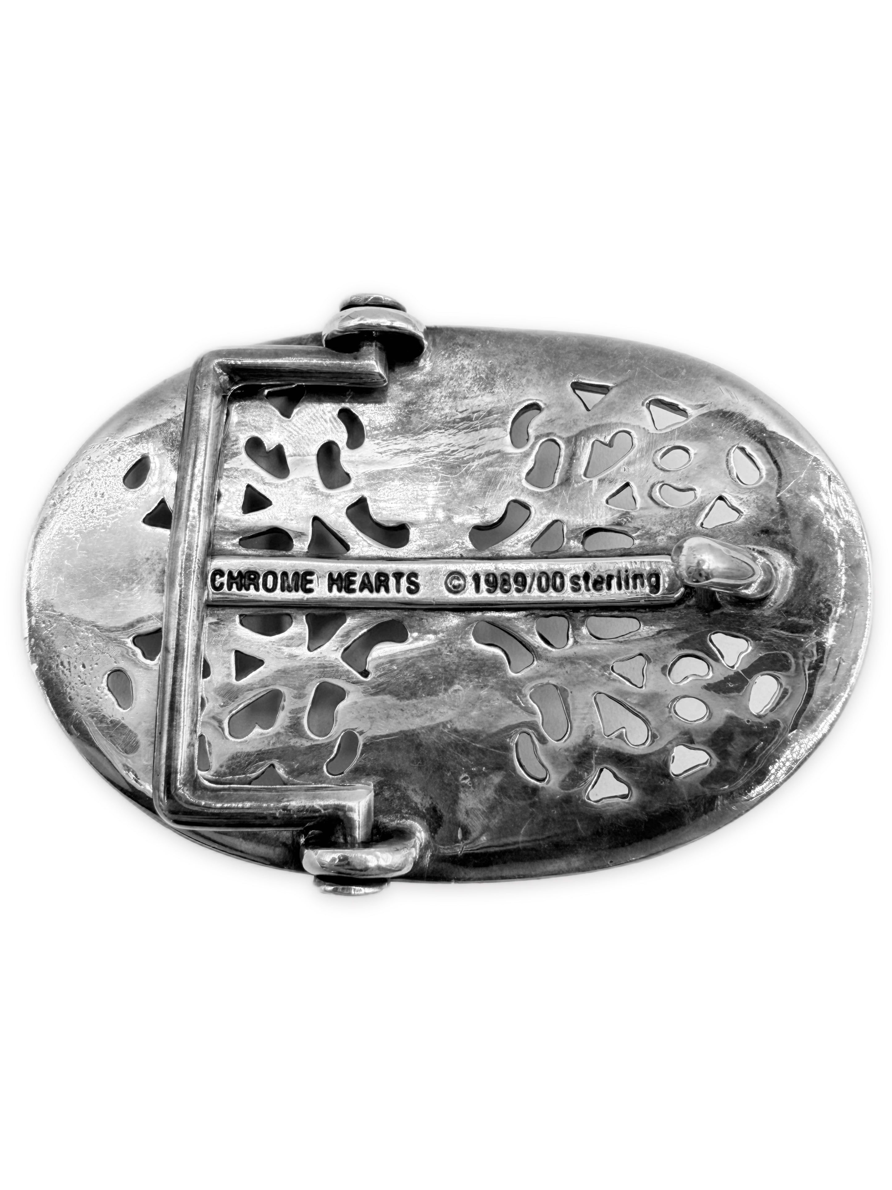 Chrome Hearts 1.5 in Oval .925 Silver Belt Buckle