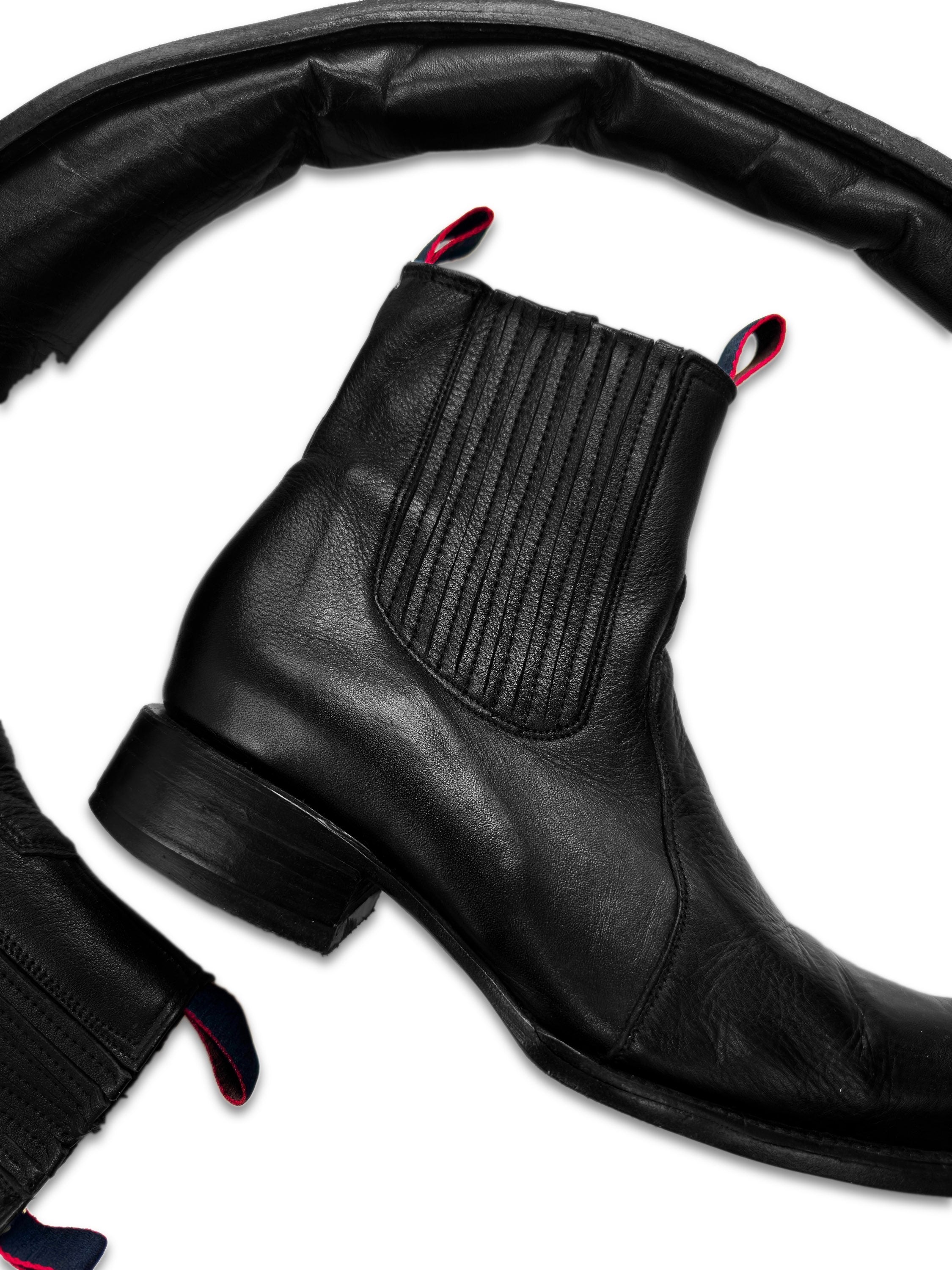 SS15 Comme des Garçons ‘Jugo’ Black Leather Pointed Boots