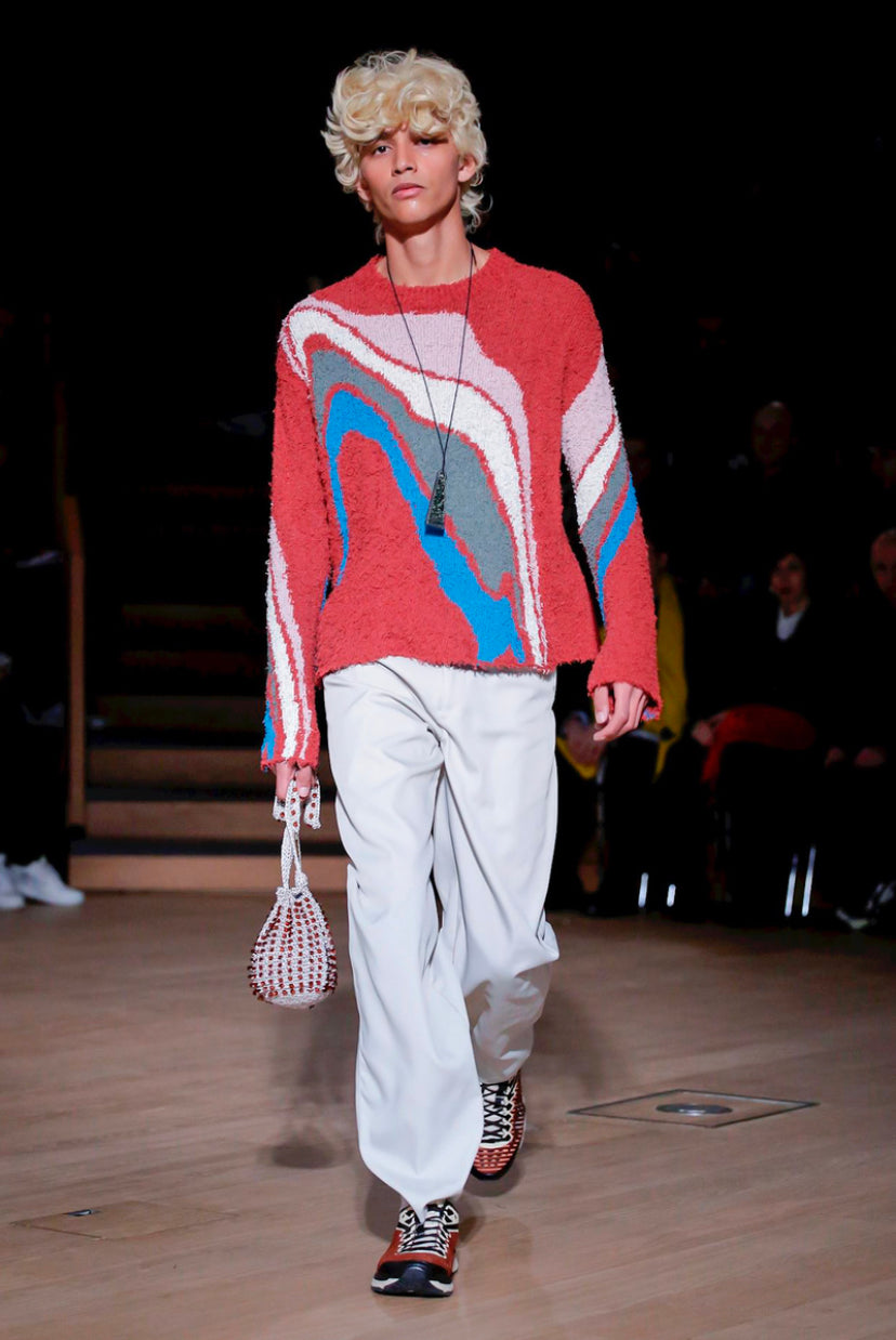 AW18 Kiko Kostadinov ‘Delva Body’ Intarsia Knitted Sweater