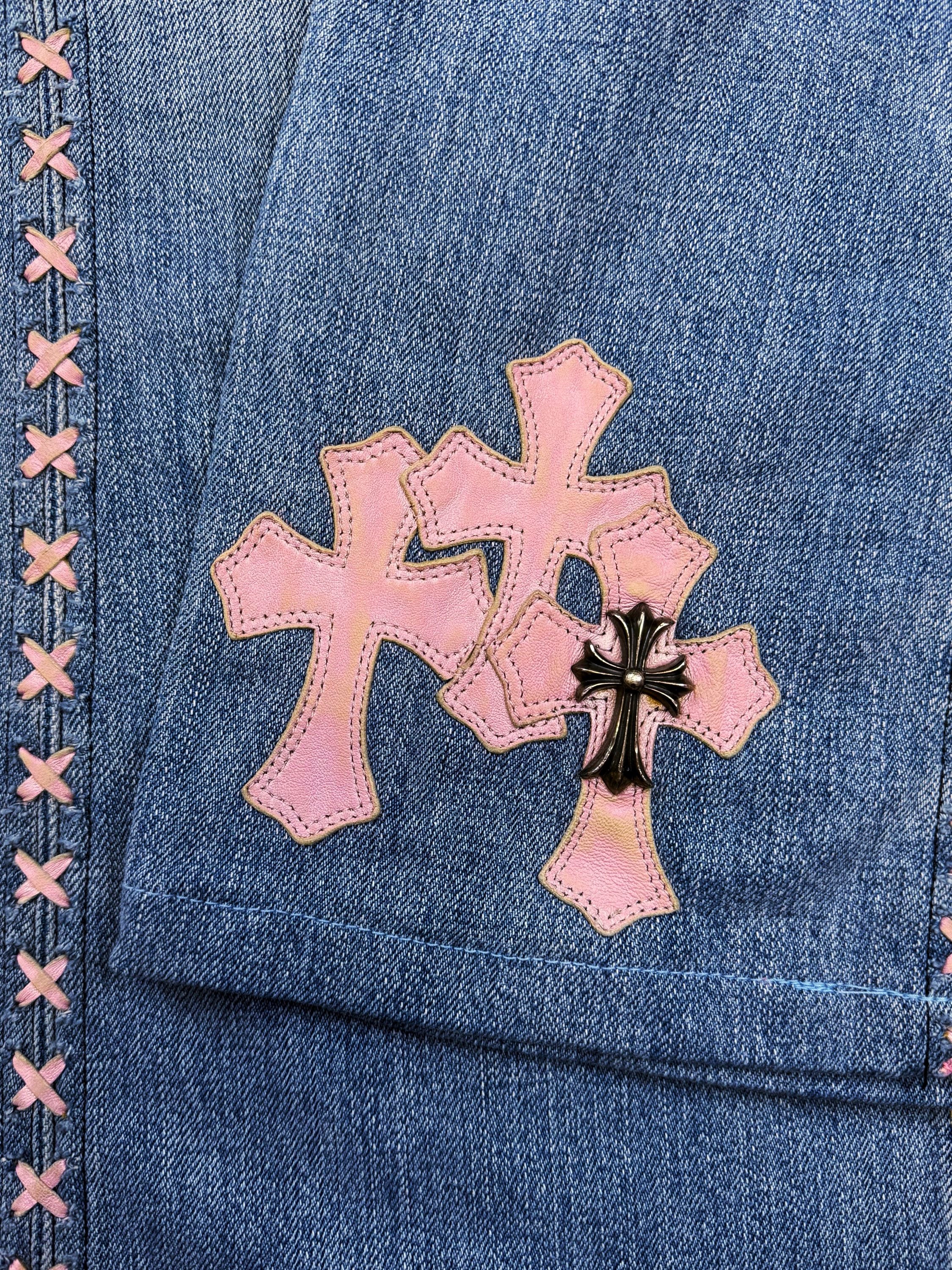 Chrome Hearts x Levi’s Triple Pink Patch Silver Cross Flared Jeans