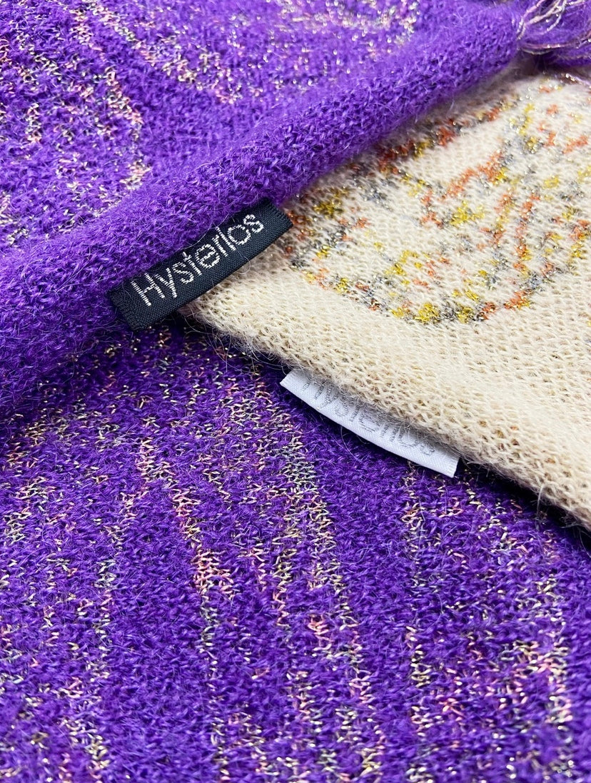 98’ Hysteric Glamour Snake Pattern Iris Purple Knitted Scarf
