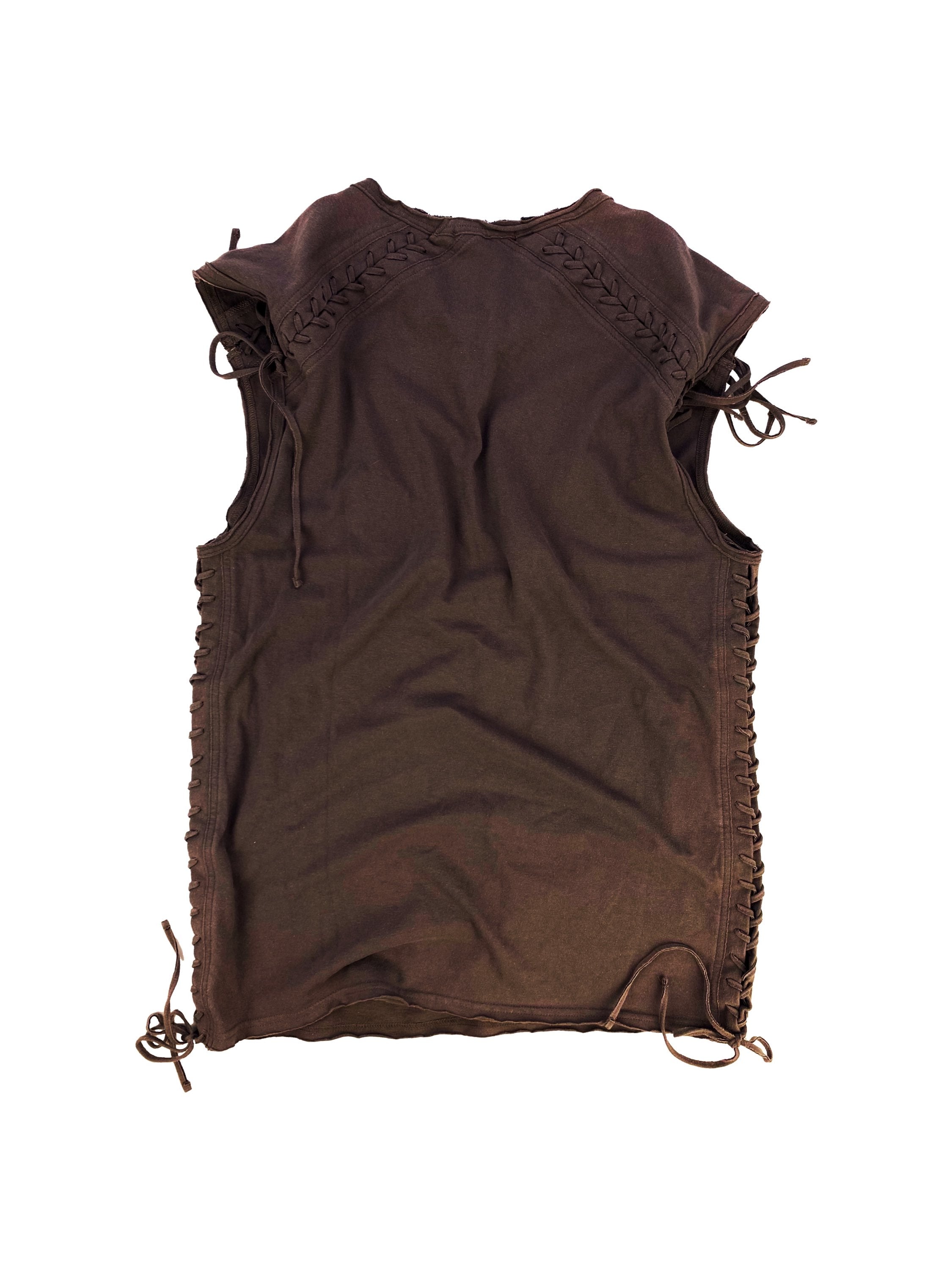 00s Hysteric Glamour ‘Vinyl’ Rustic Braided Sleeveless Tank-top