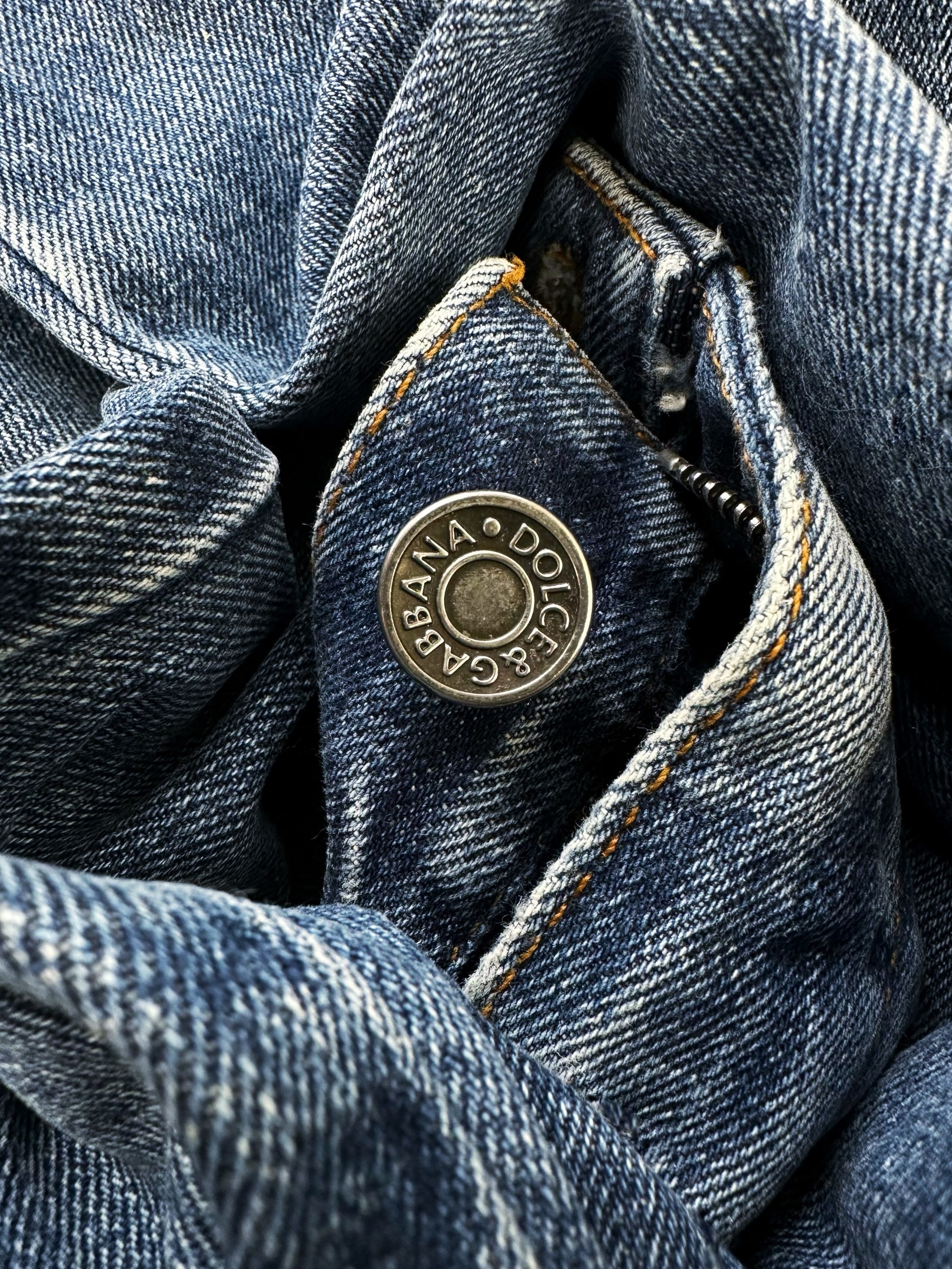 00s Dolce &amp; Gabbana Blue Wash Distressed Denim