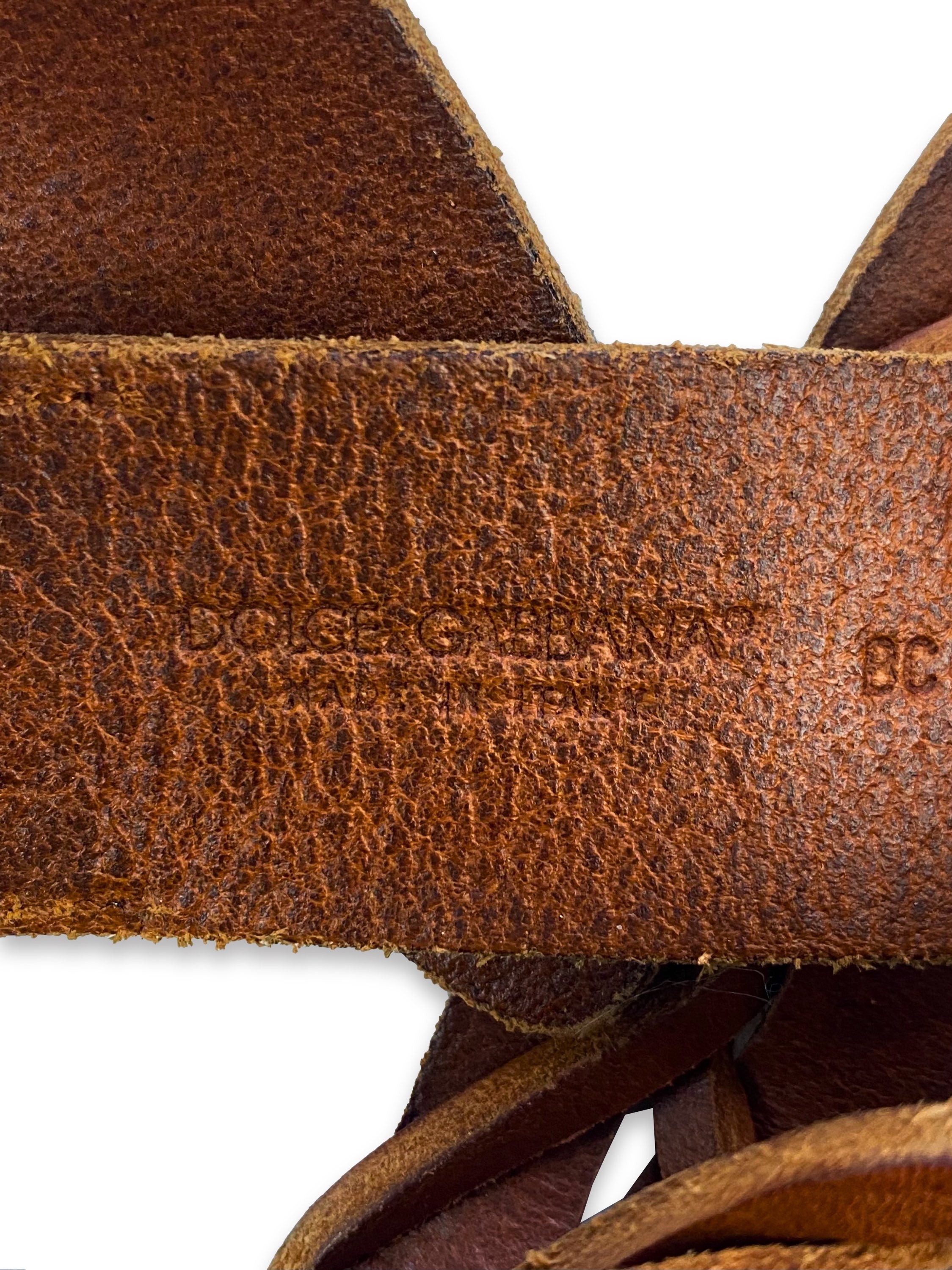 00s Dolce &amp; Gabbana Calfskin Leather Braided Belt