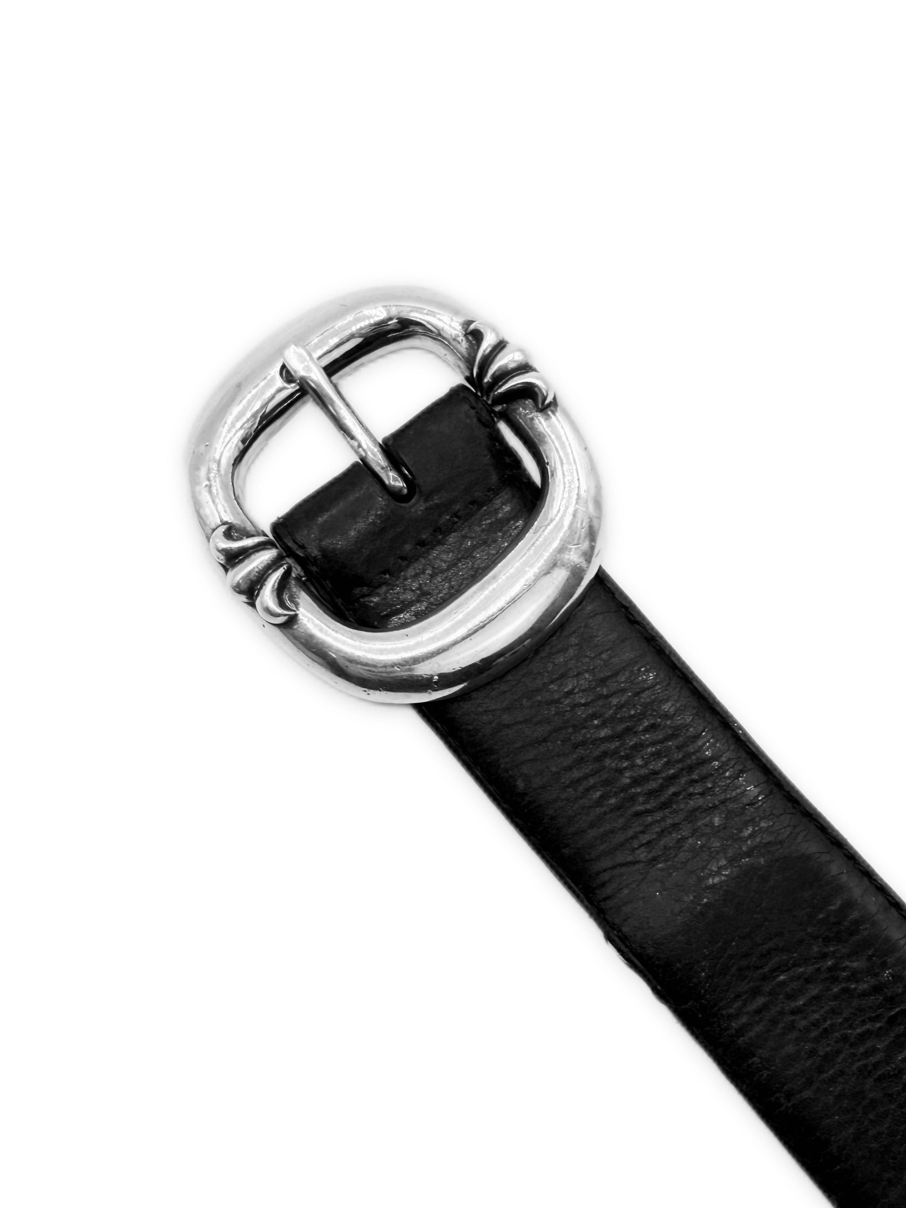 Chrome Hearts Black Gunslinger .925 Silver Leather Belt