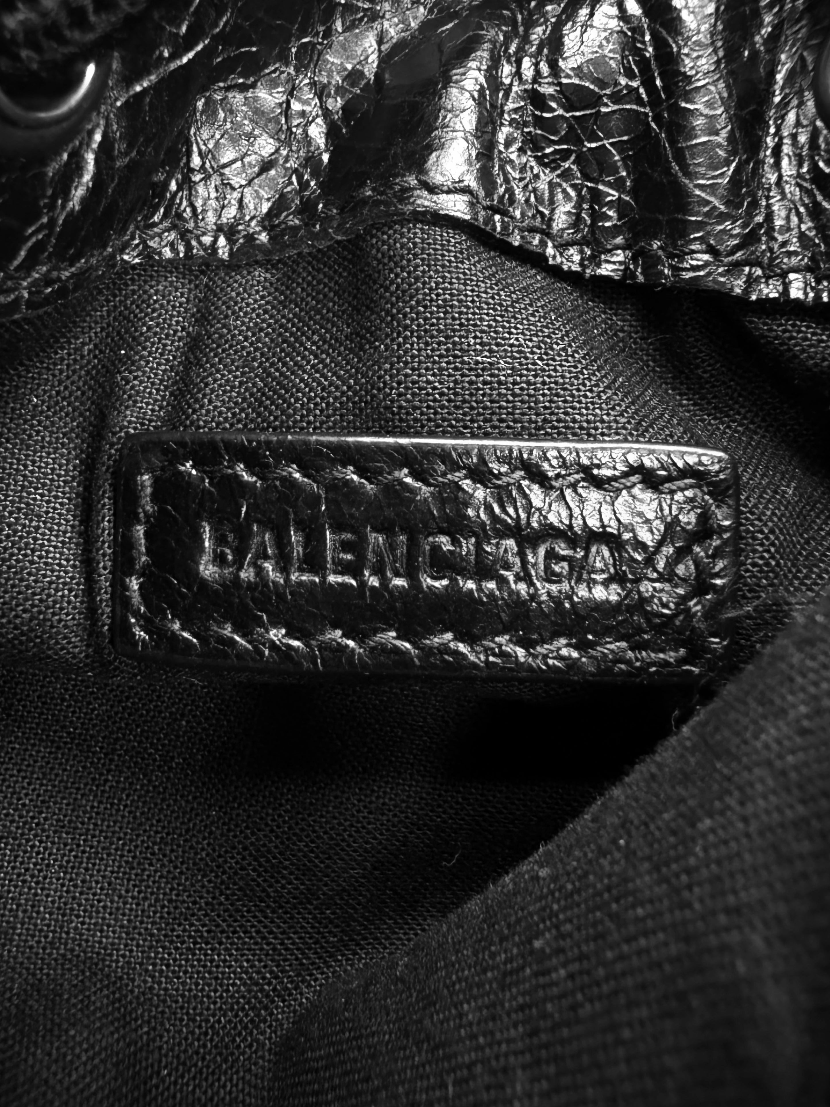 Balenciaga Graffiti Black Leather Explorer Crossbody Bag