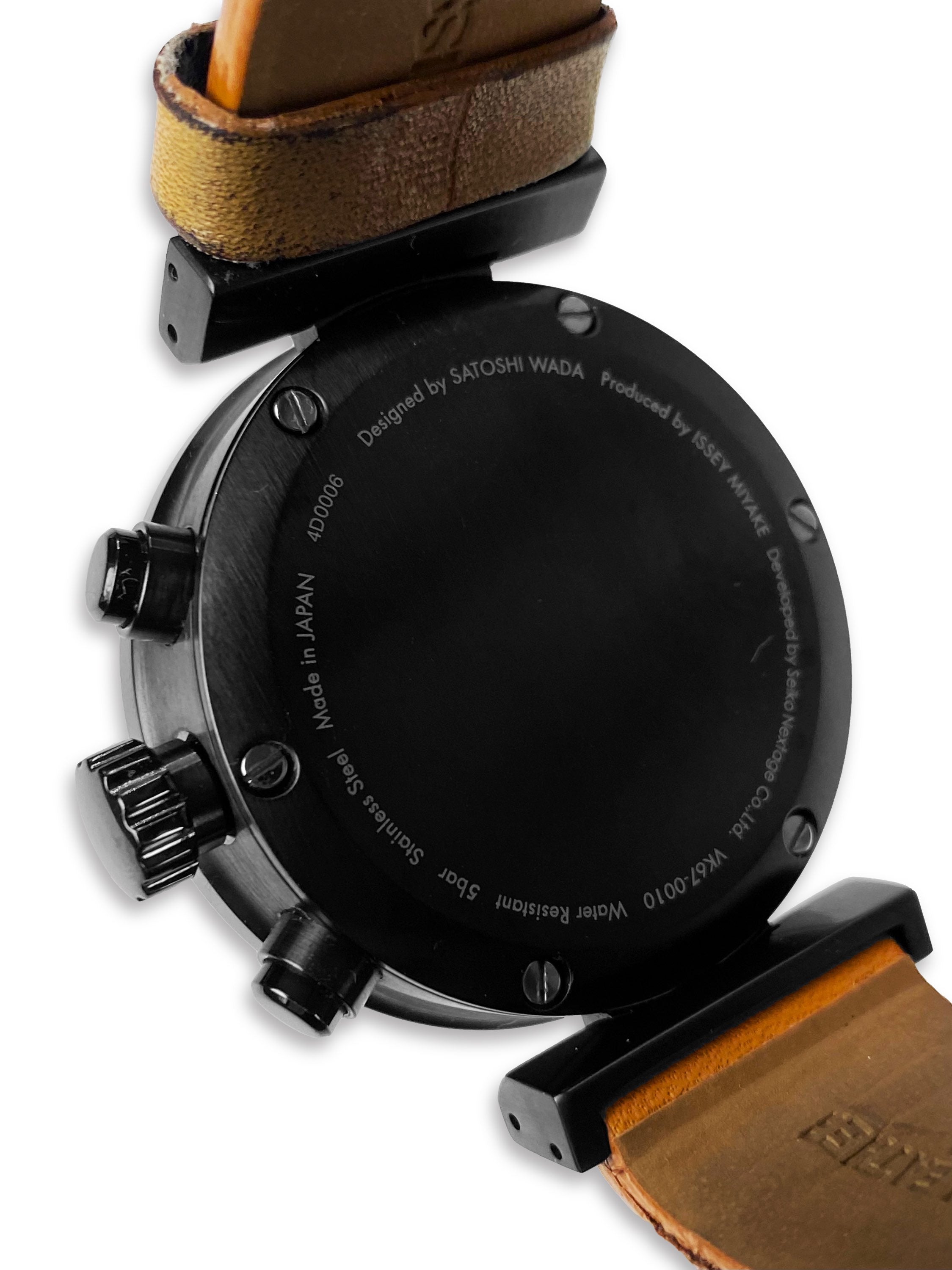 90s Issey Miyake Black ‘Chronograph’ Leather Watch