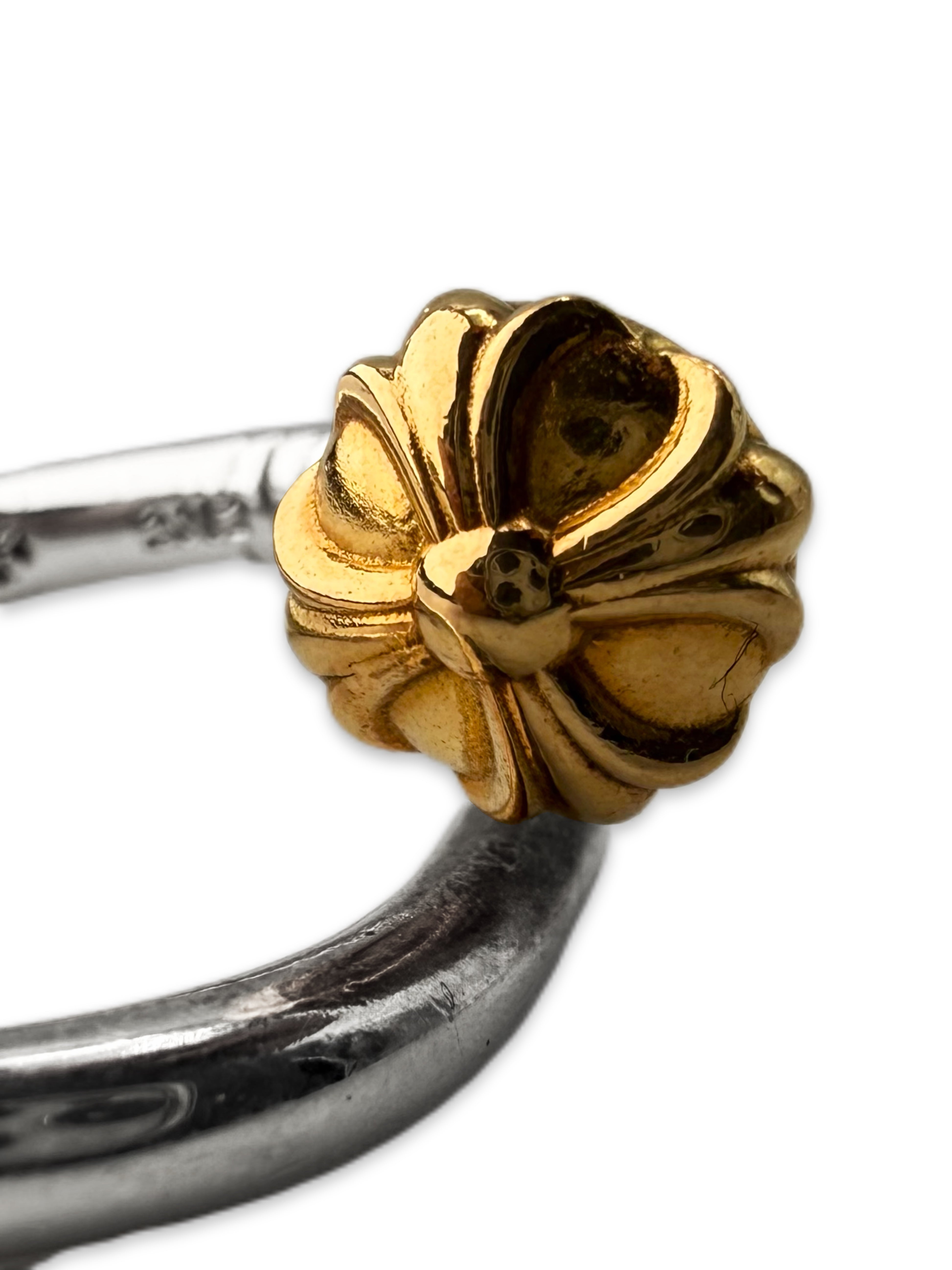 Chrome Hearts 22K Gold ‘Nail’ Silver Cross Ring