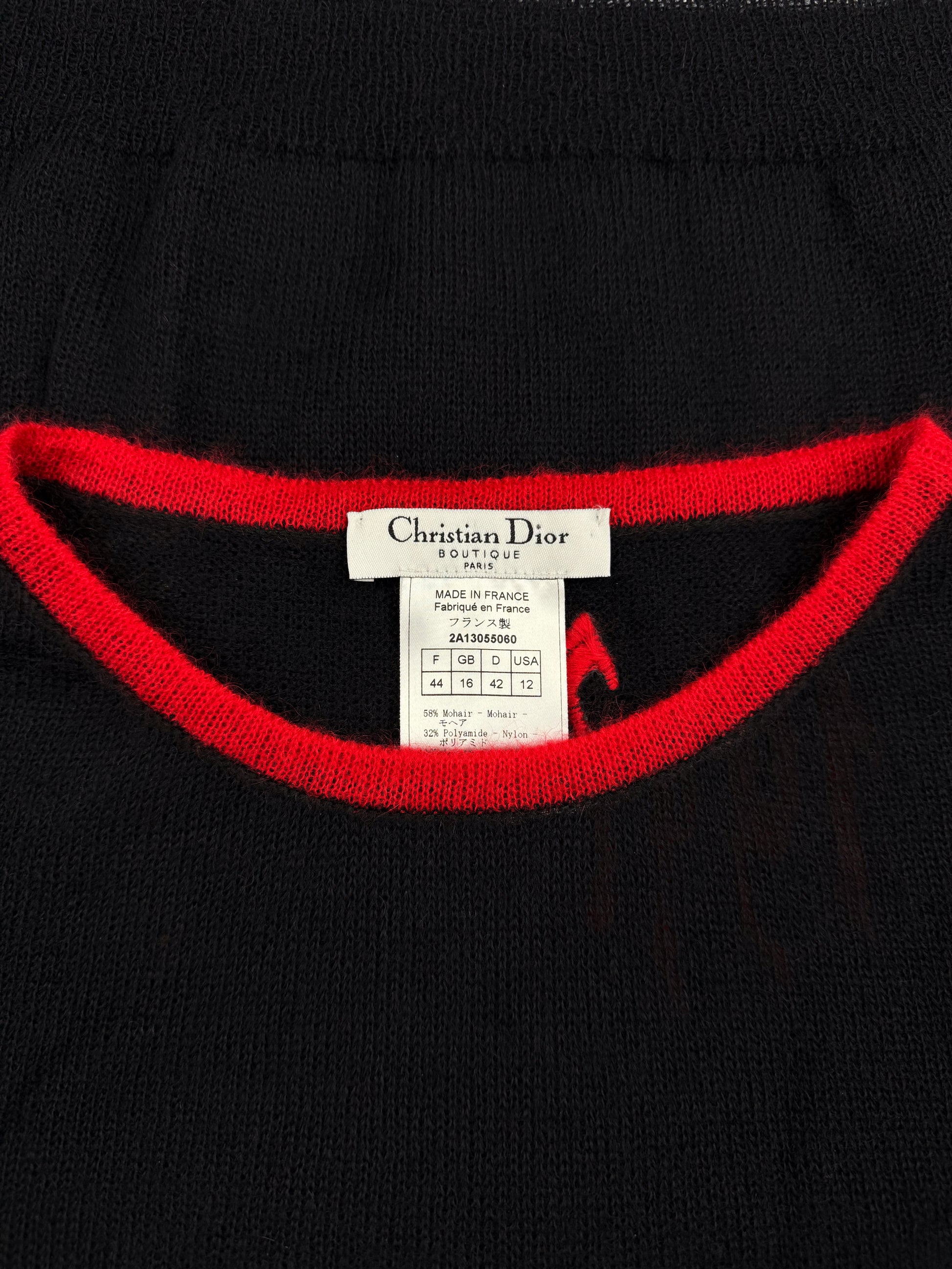 SS02 Dior ‘Christian Dior’ Gothic 1947 Mohair Black Knit Sweater