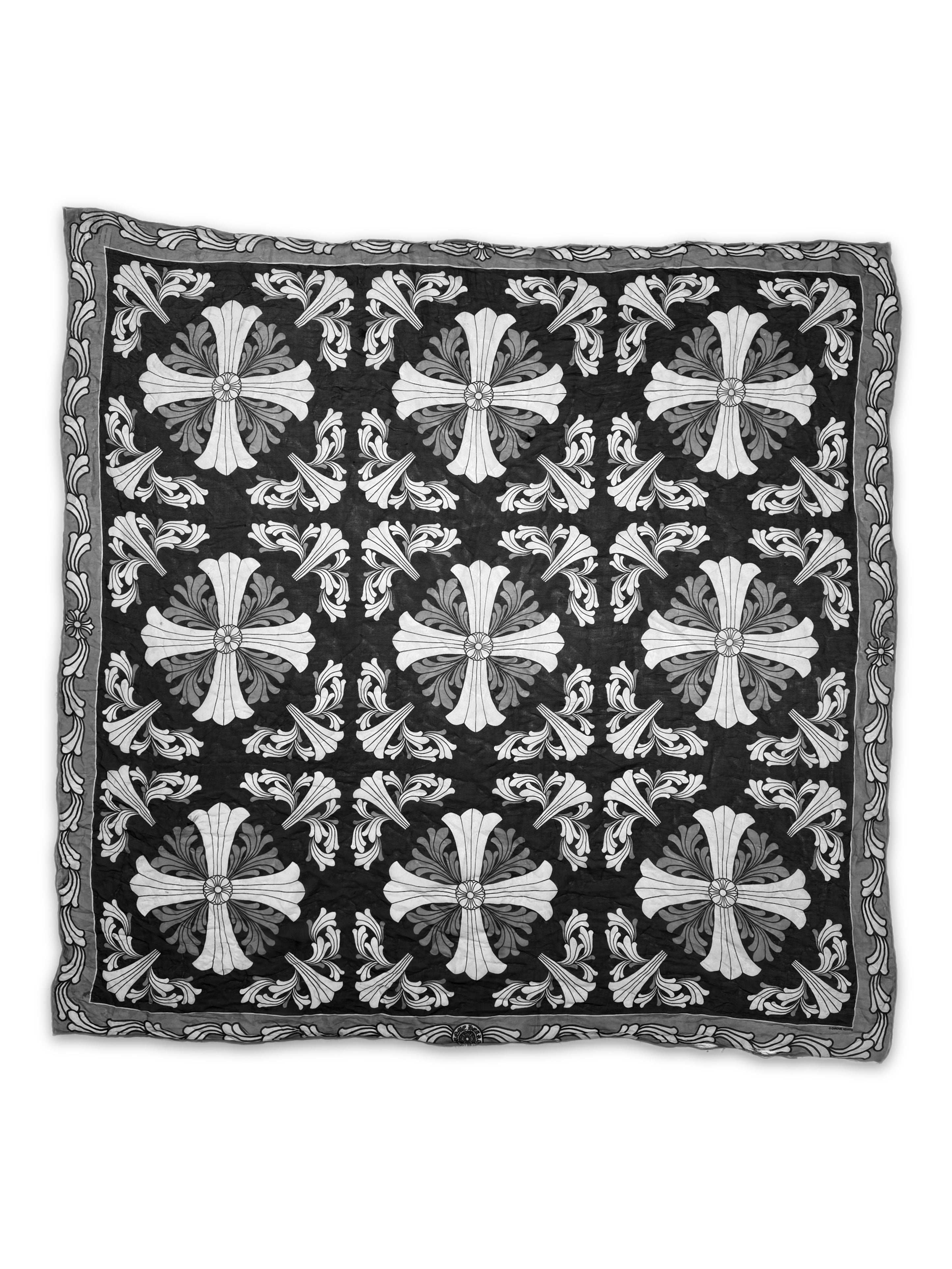 Chrome Hearts Plus Monogram XL French Silk Scarf