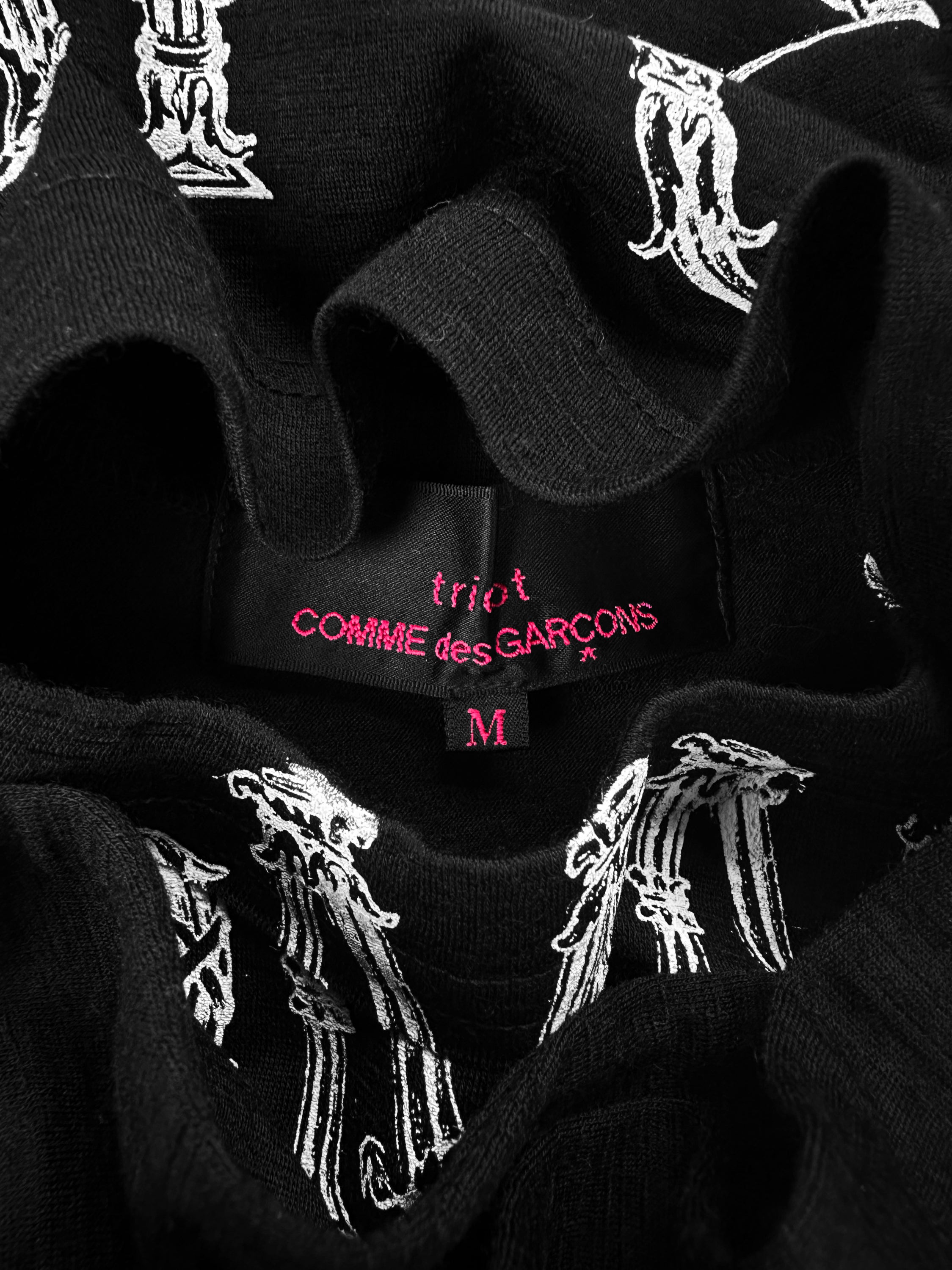 Comme des Garçons Gothic Script Black Long Sleeve Shirt