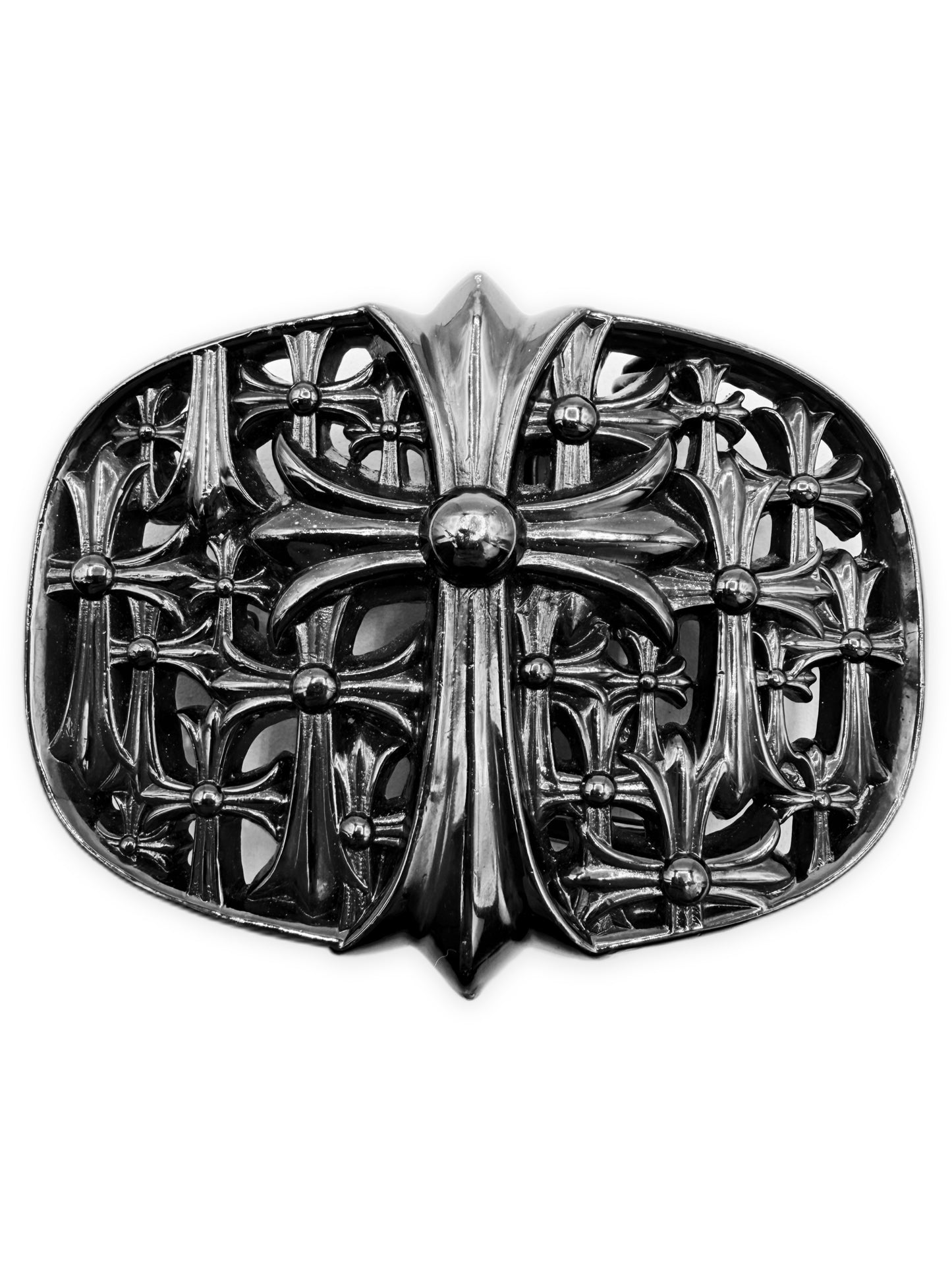 Chrome Hearts Black Rhodium Cemetery Cross .925 Silver Belt Buckle