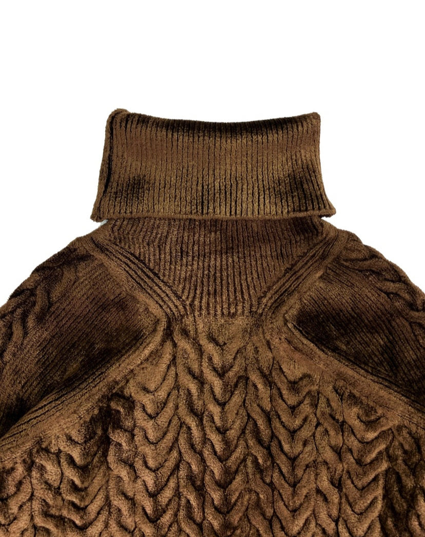 AW18 Haider Ackermann Aralia Cable-Knit Ribbed Turtleneck