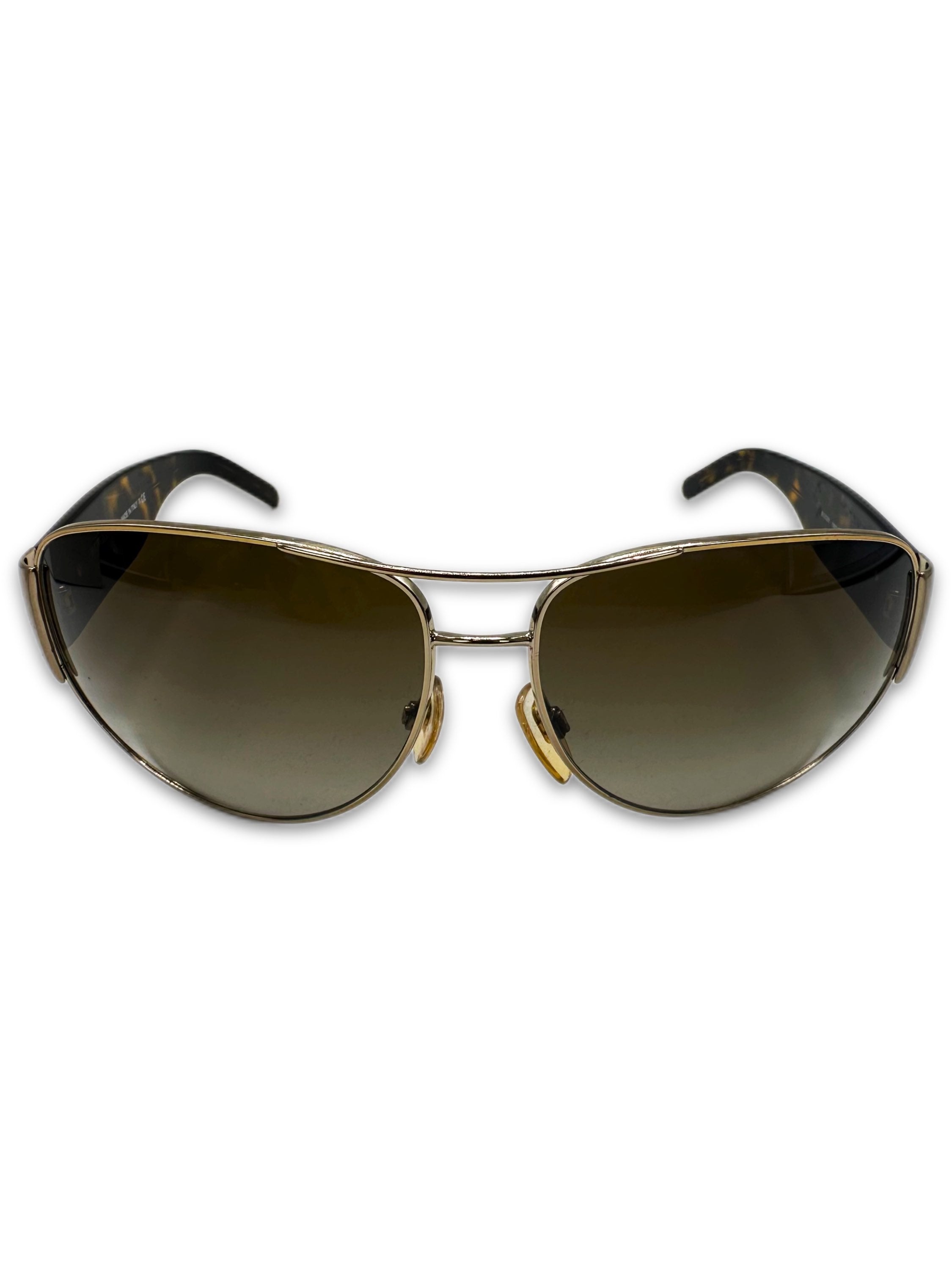 Burberry Warm Tint Metal Logo Aviator Sunglasses