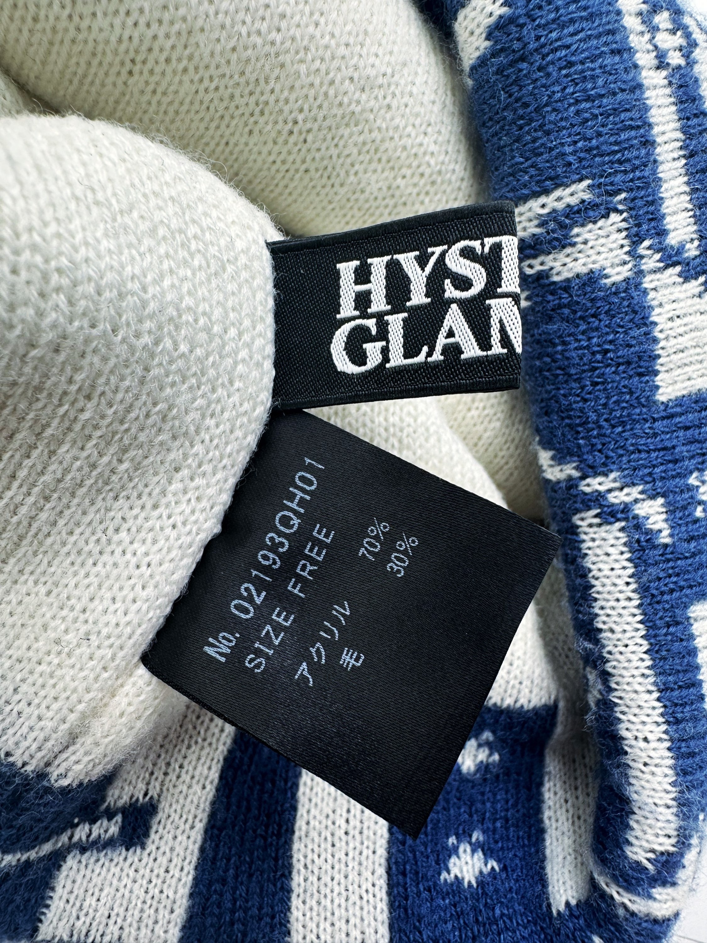 00s Hysteric Glamour Monogram Navy Blue Beanie