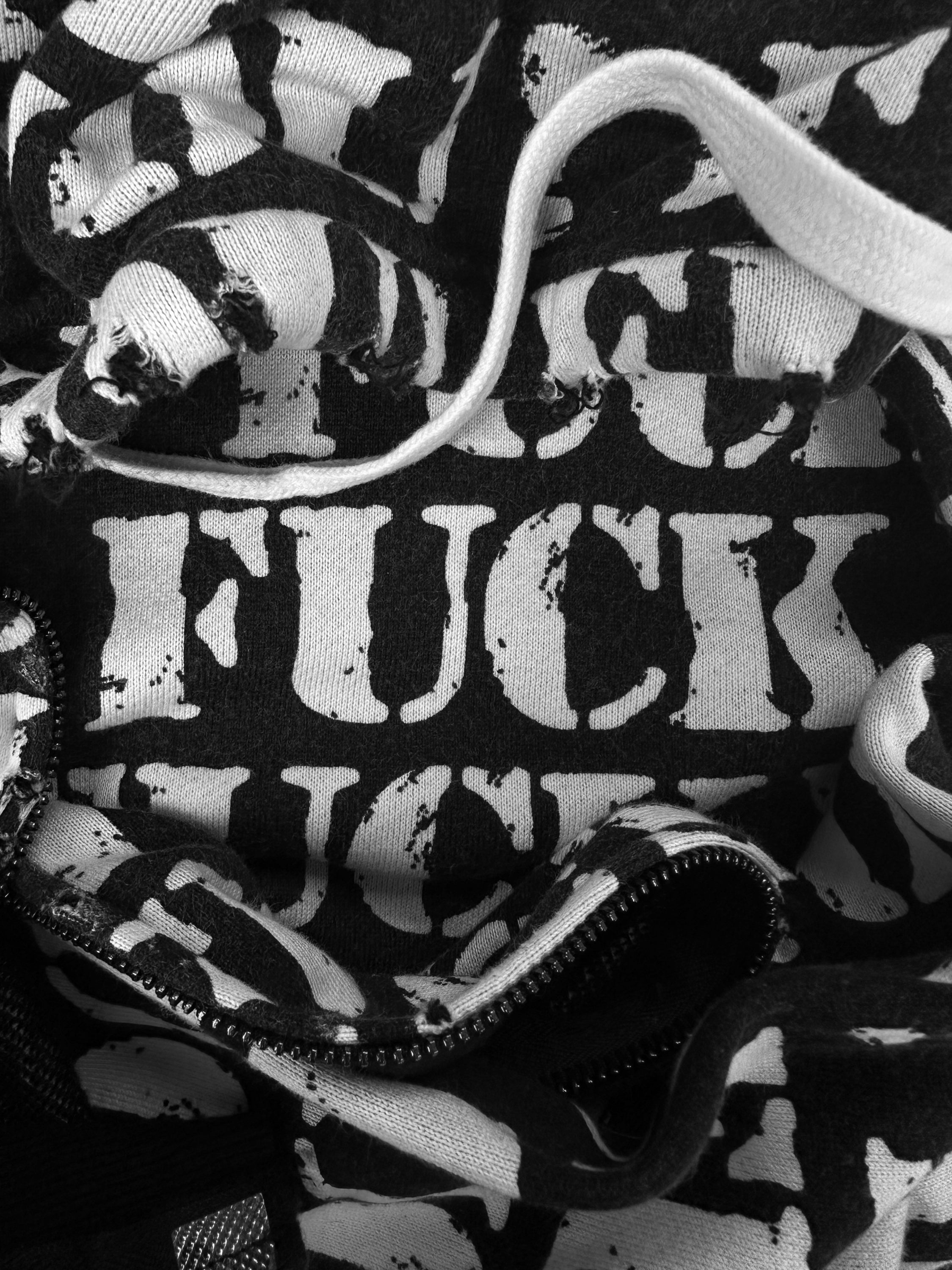 SS06 Number (N)ine ‘Fuck You!’ Zip-up Slogan Hoodie