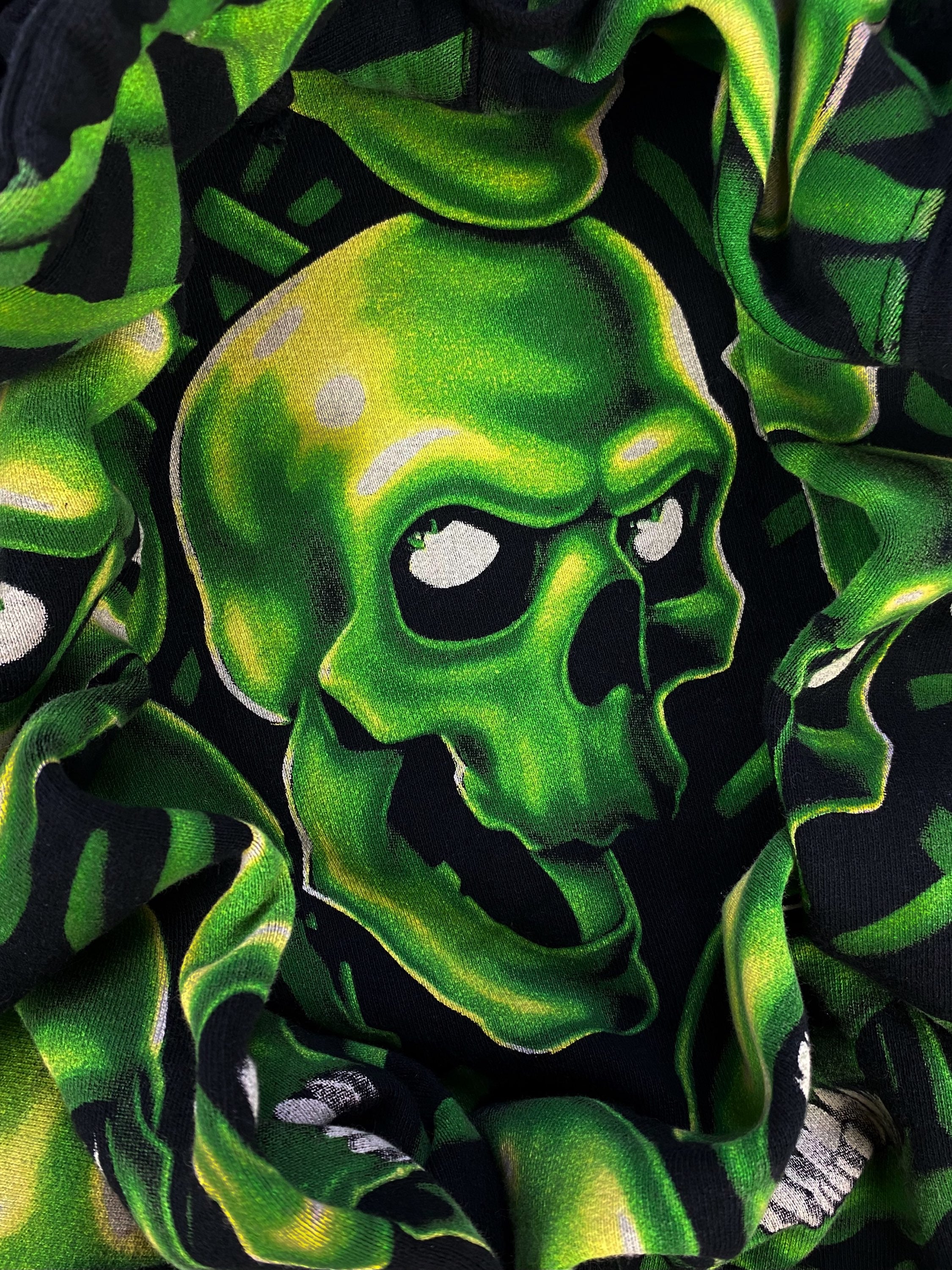 SS18 SUPREME 'SKULL PILE' PHOSPHORESCENT FULL PRINT HOODIE