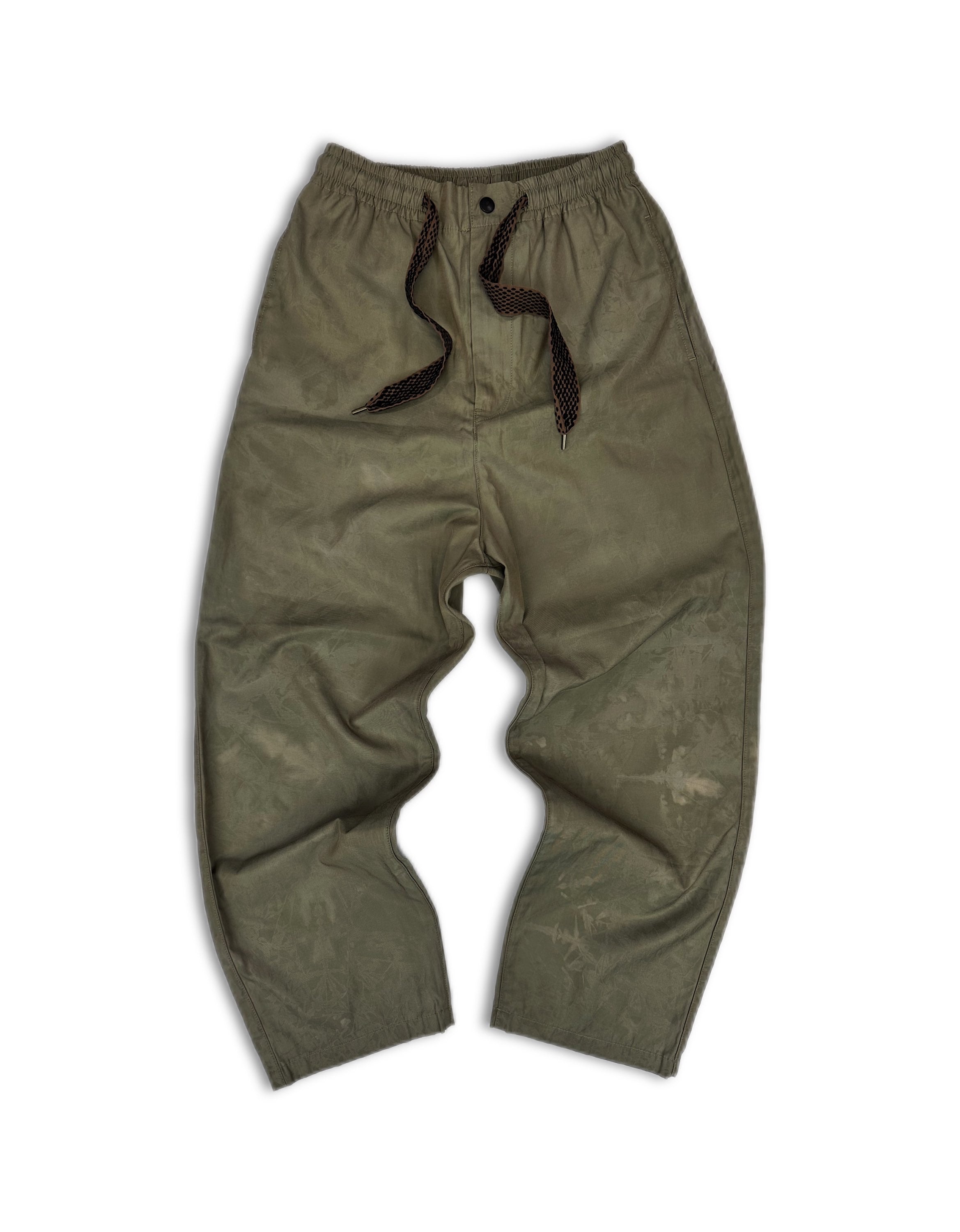 Kapital Wide Cut Olive Green Drawstring Pants