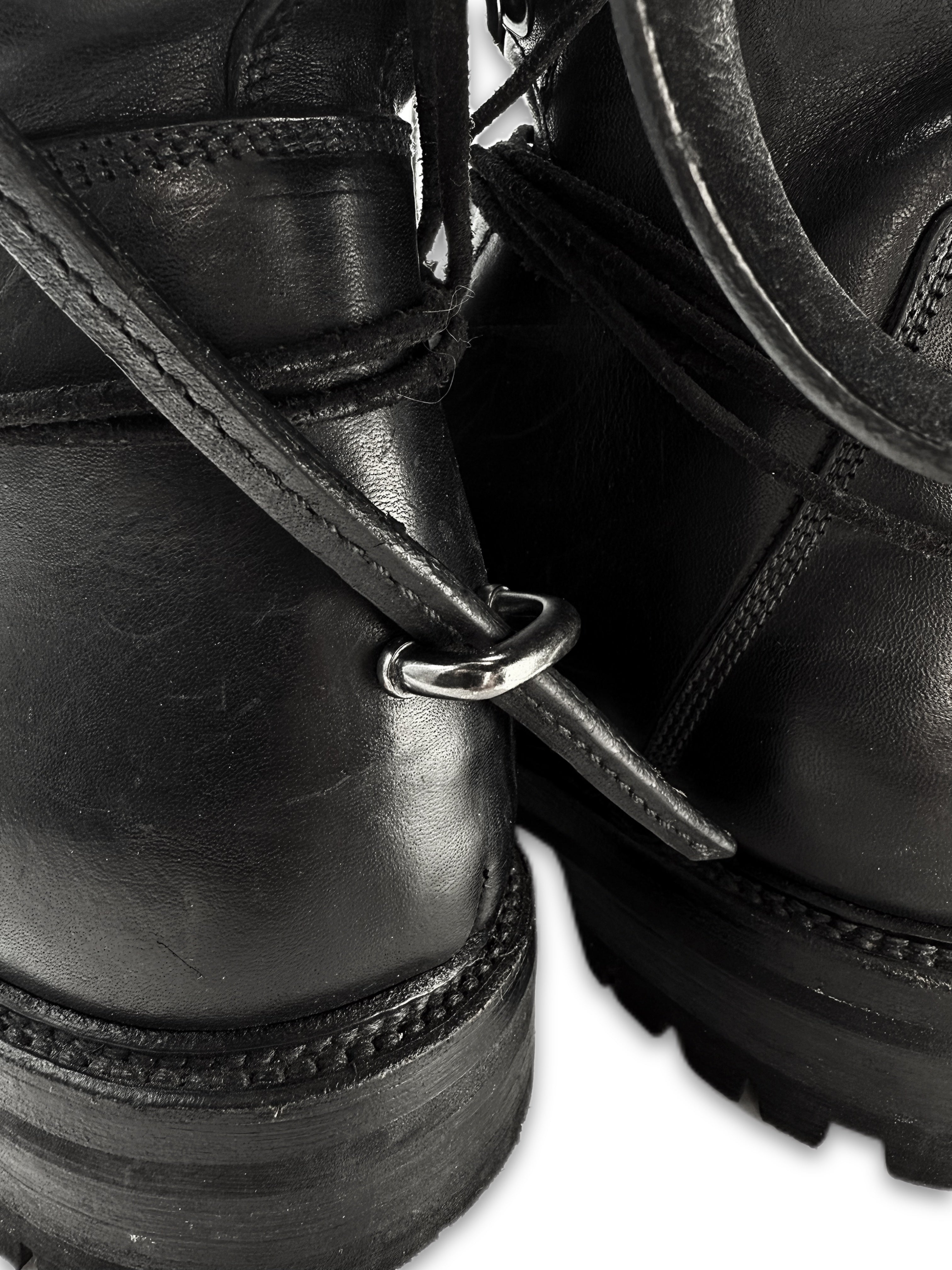 SS17 Rick Owens Cyclops Army Goodyear Black Combat Boots