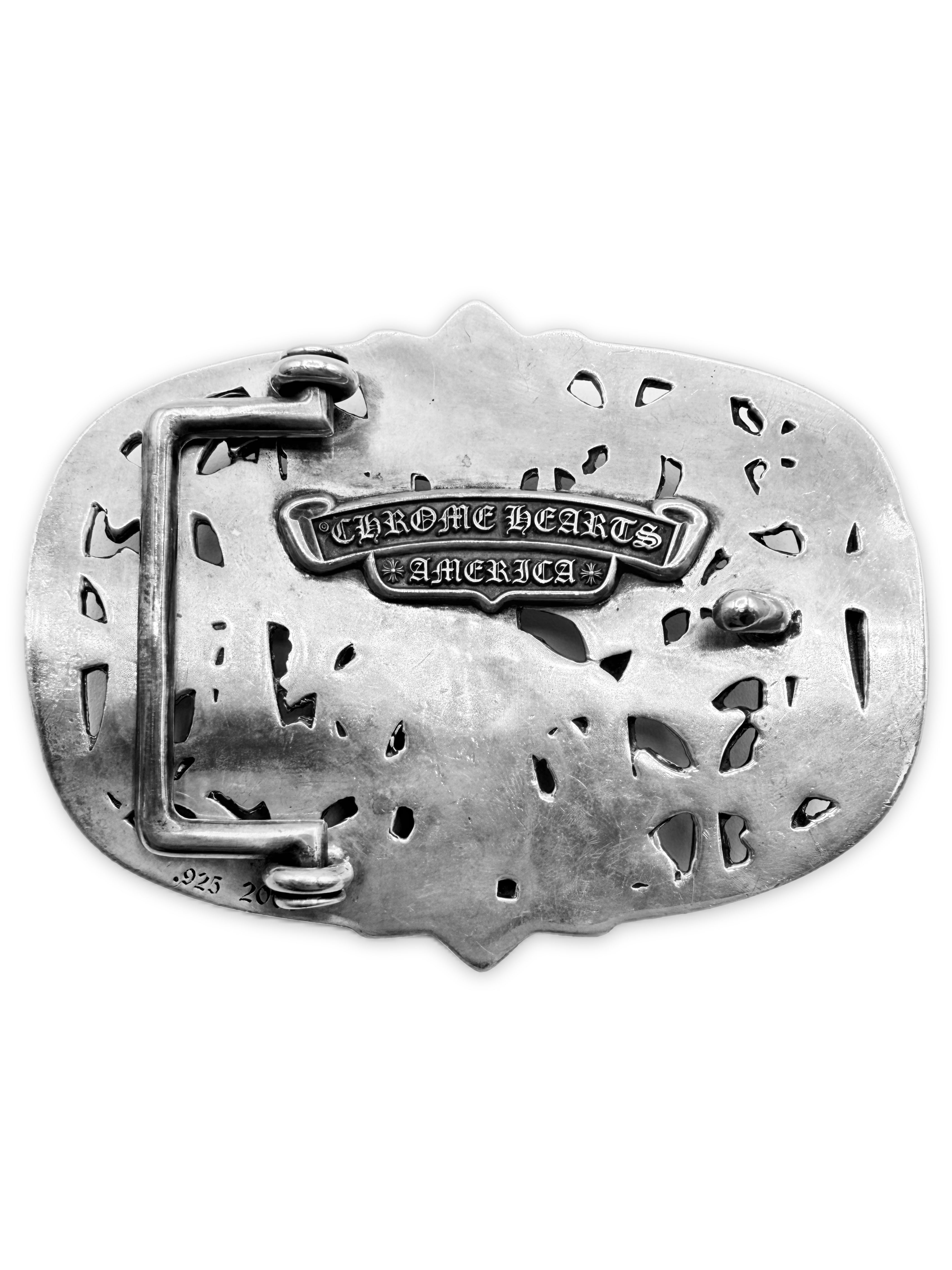 Chrome Hearts Cemetery Cross .925 Silver Belt Buckle
