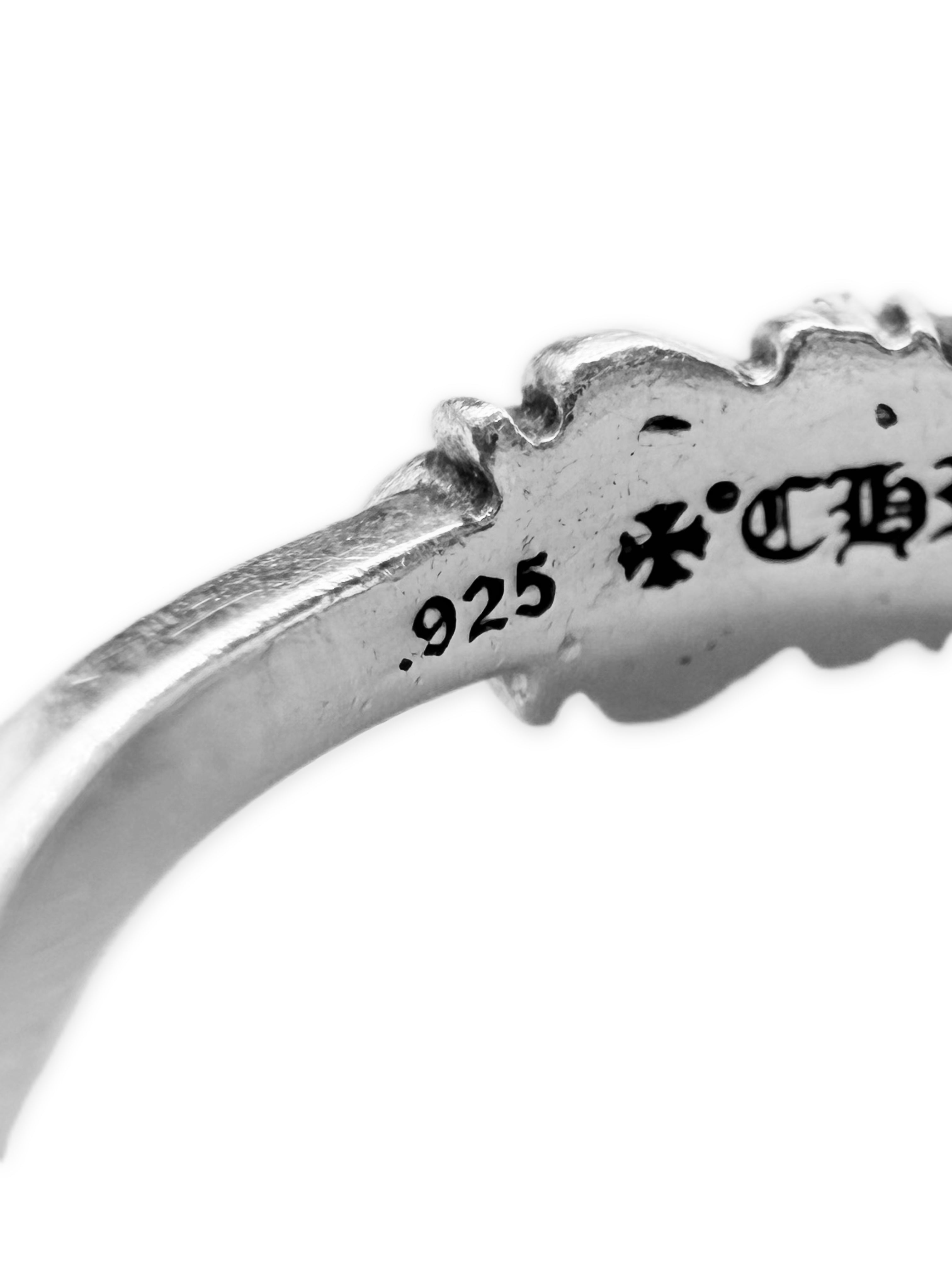 Chrome Hearts Pavé Diamond Floral .925 Silver Ring