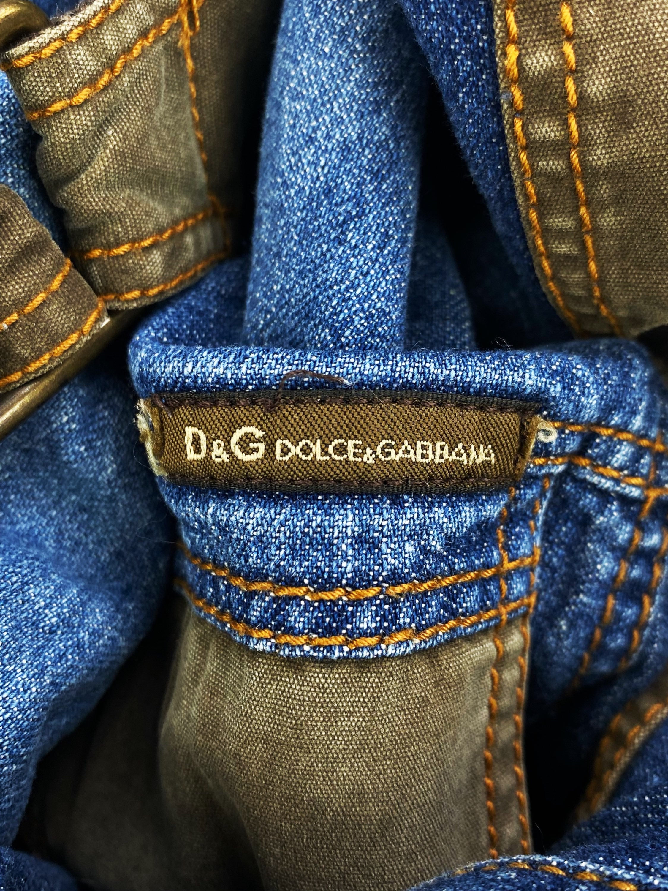 00s Dolce & Gabbana Denim Belted Utility Collared Shirt