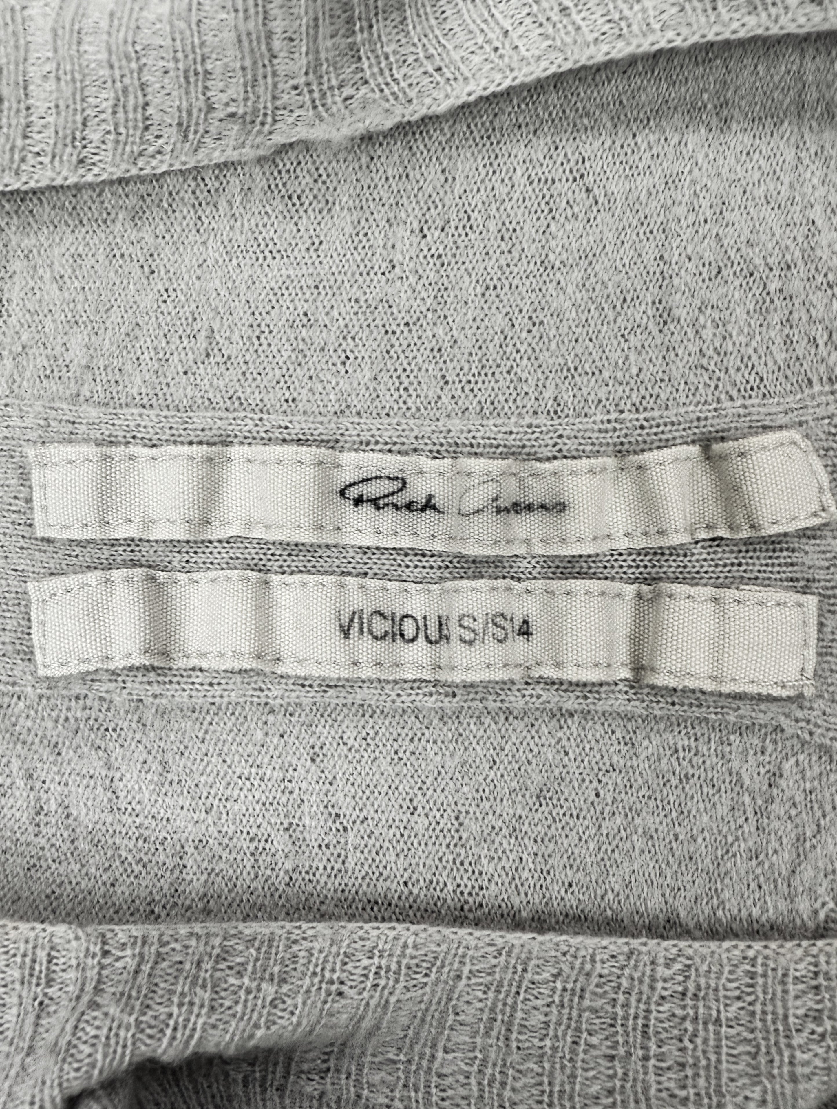 SS14 Rick Owens ‘Vicious’ Grey Pleated Knit Sweater