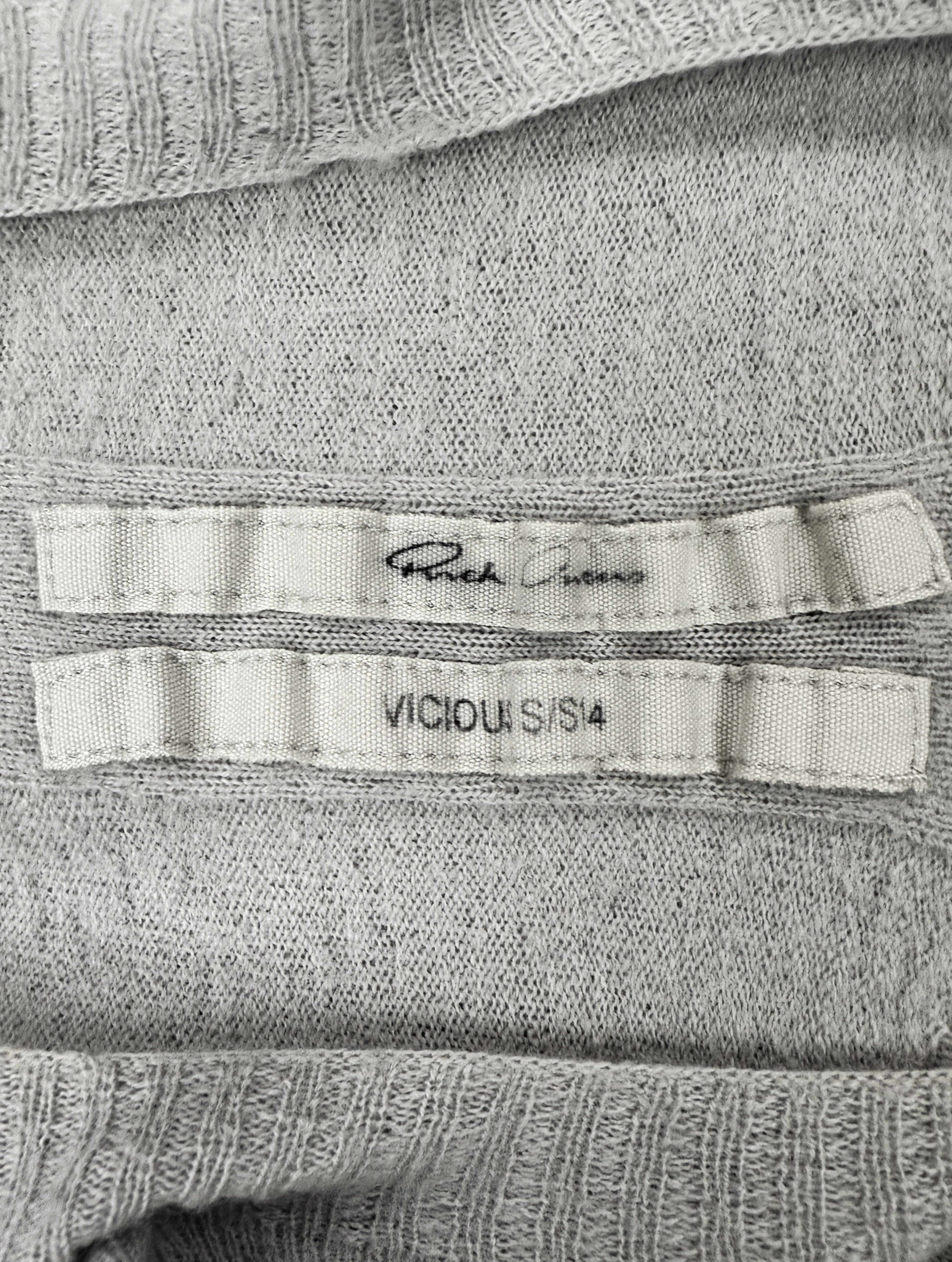 SS14 Rick Owens ‘Vicious’ Grey Pleated Knit Sweater