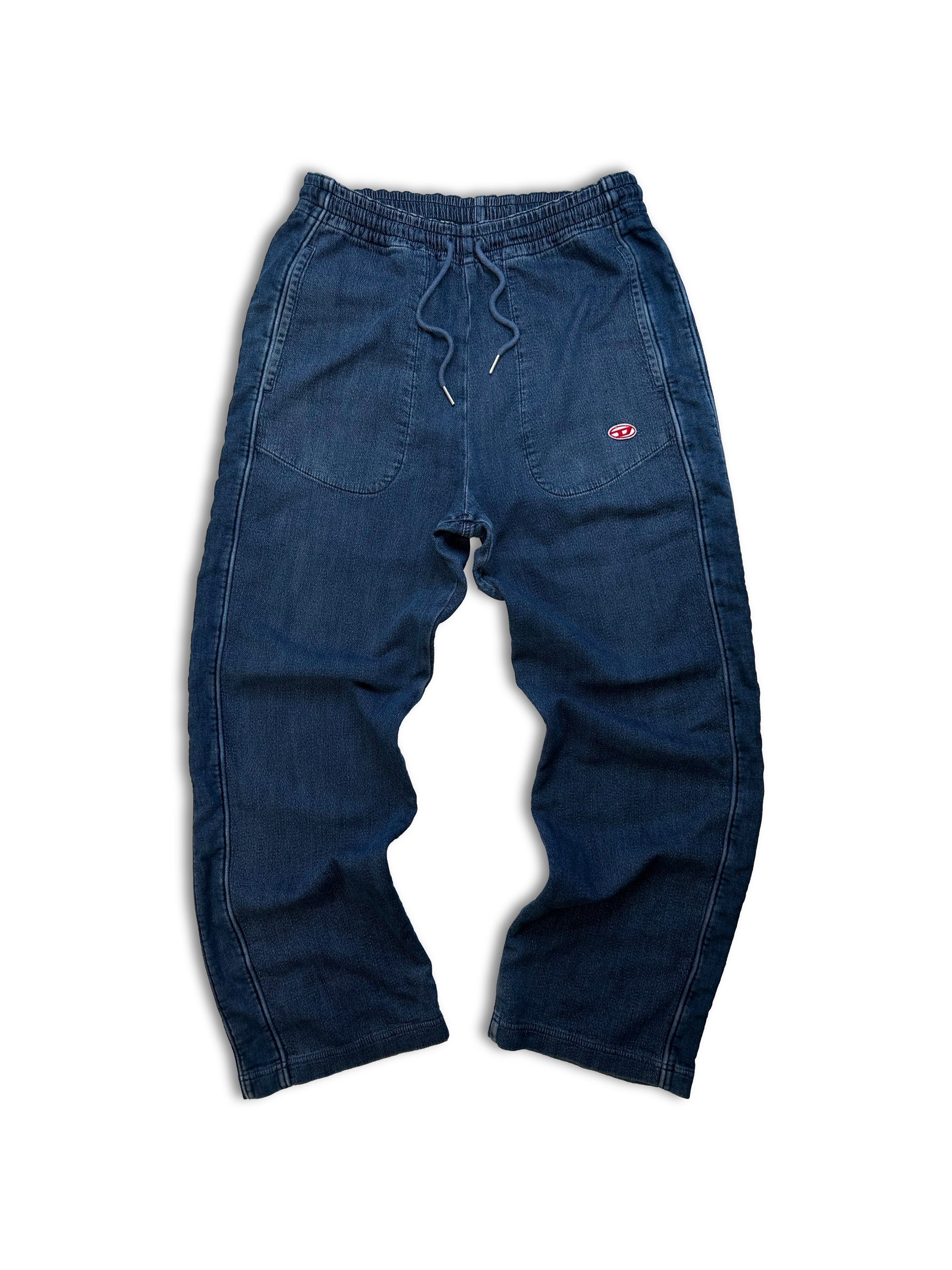 Diesel Wide Cut Blue Wash Denim Heavy Weight Pants