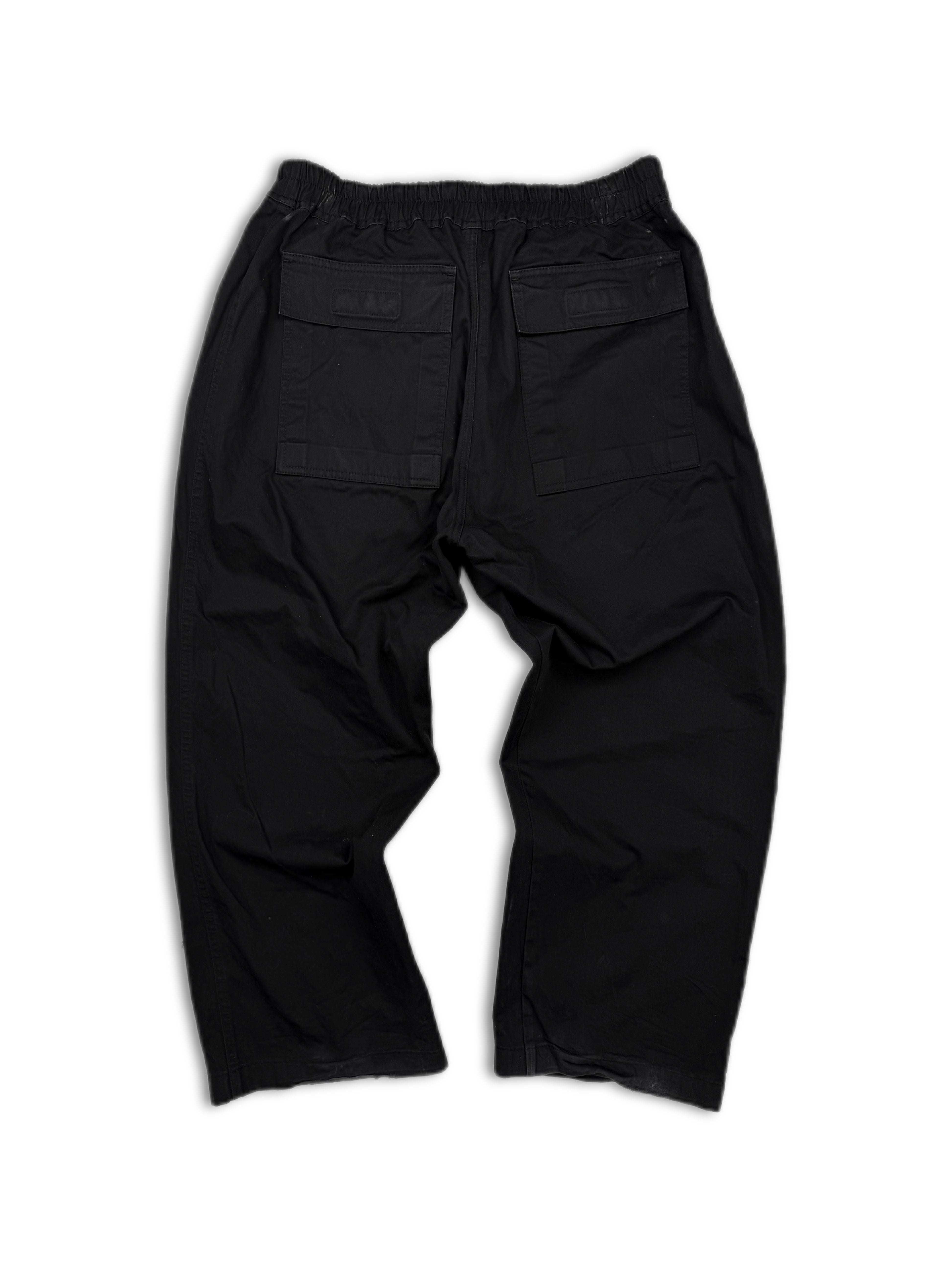 Rick Owens 3/4 Length Cropped Black Heavyweight Cotton Pants