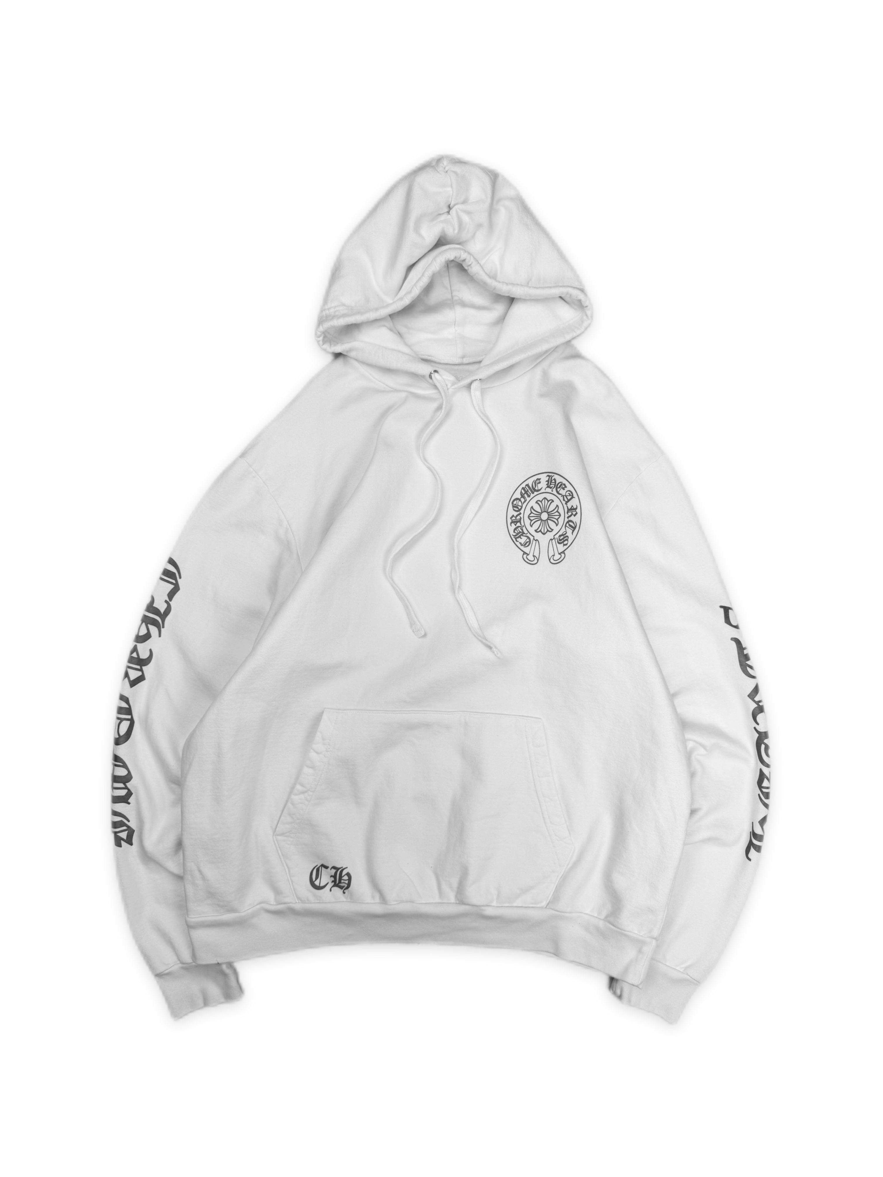 Chrome Hearts Miami Exclusive Horseshoe Logo White Hoodie
