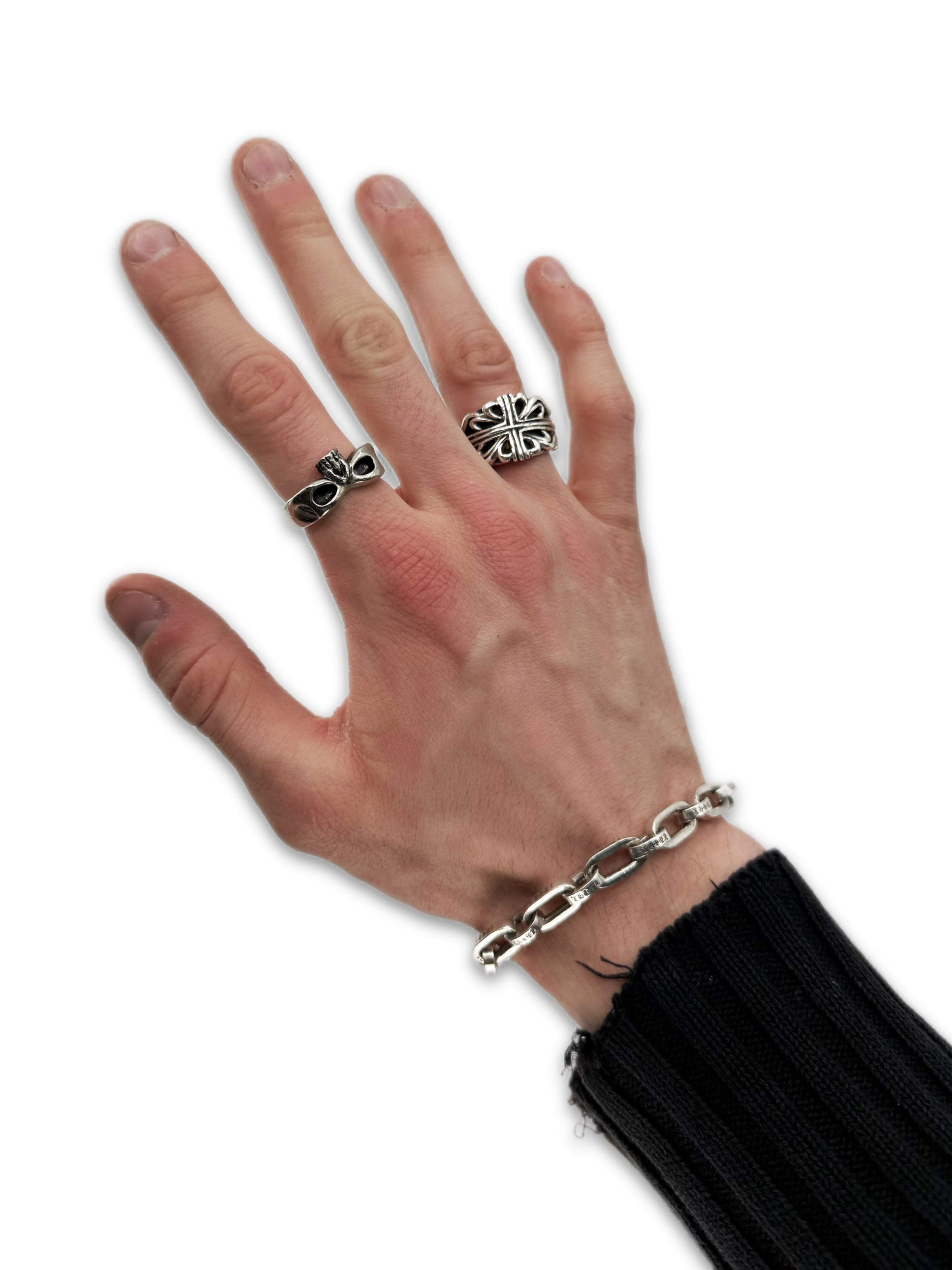 Chrome Hearts ‘Paper E’ Chain Link .925 Silver Bracelet