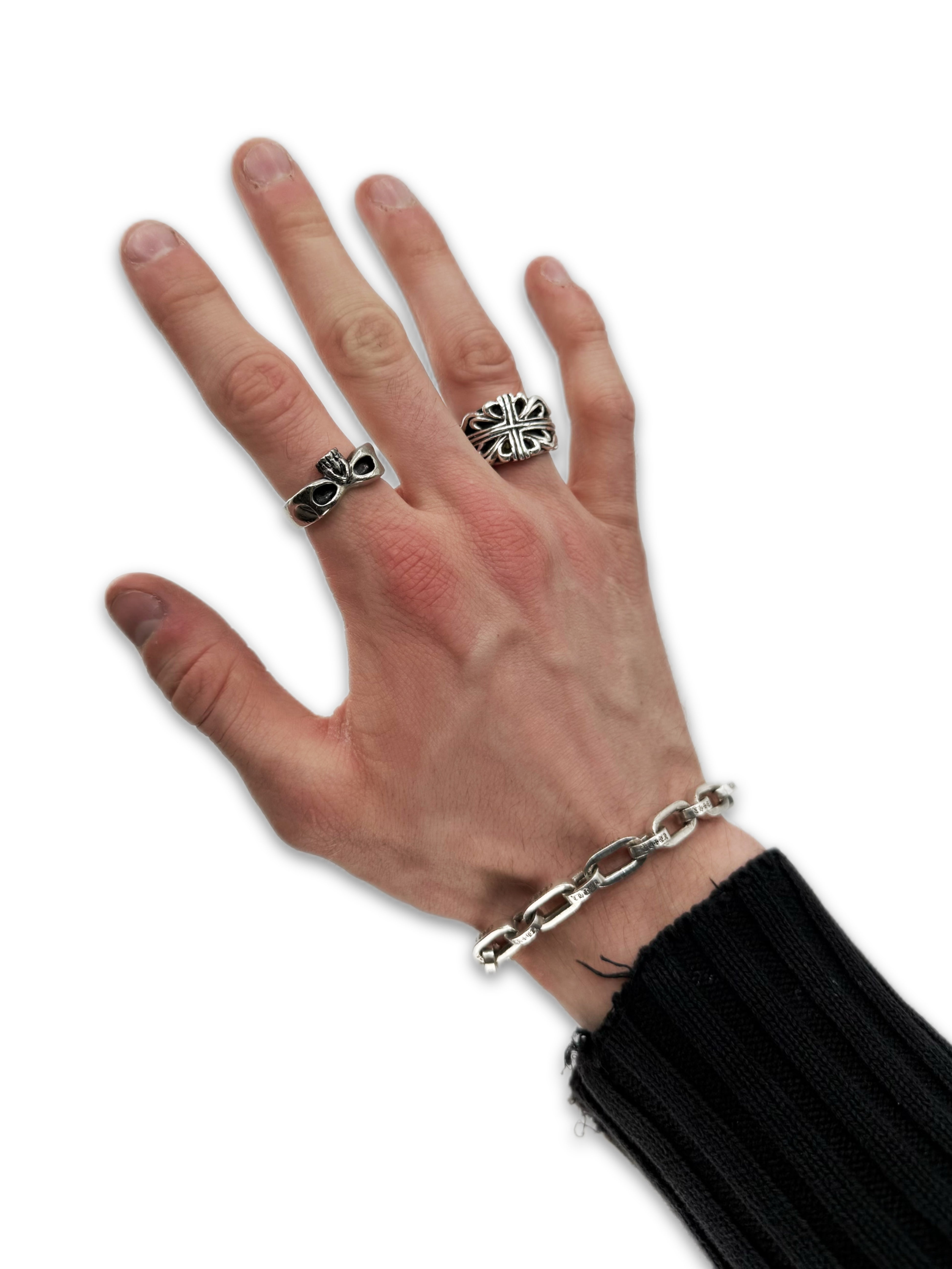 Chrome Hearts ‘Paper E’ Chain Link .925 Silver Bracelet