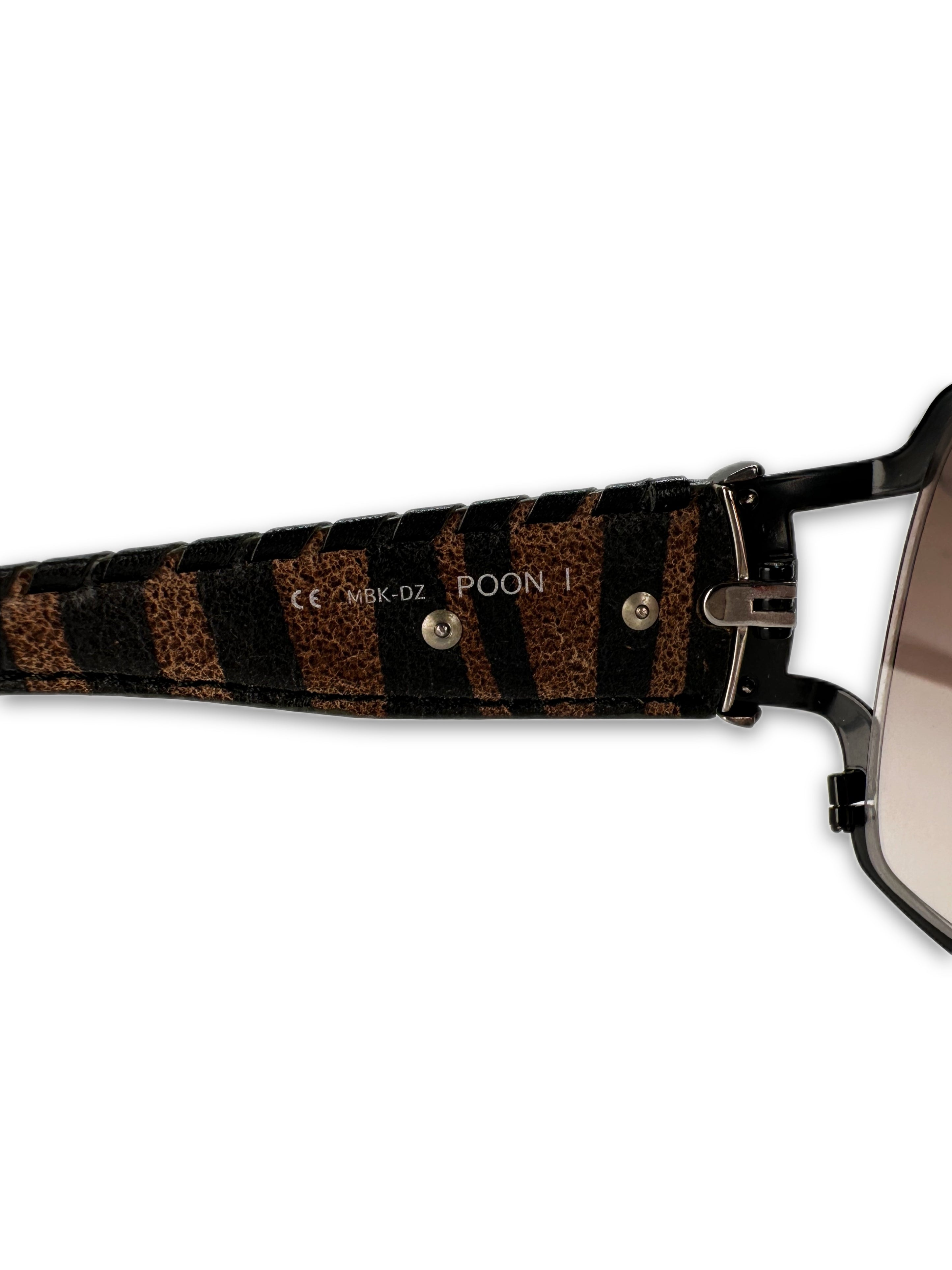 Chrome Hearts ‘Poon I’ Brown Camo Silver Scroll Logo Sunglasses
