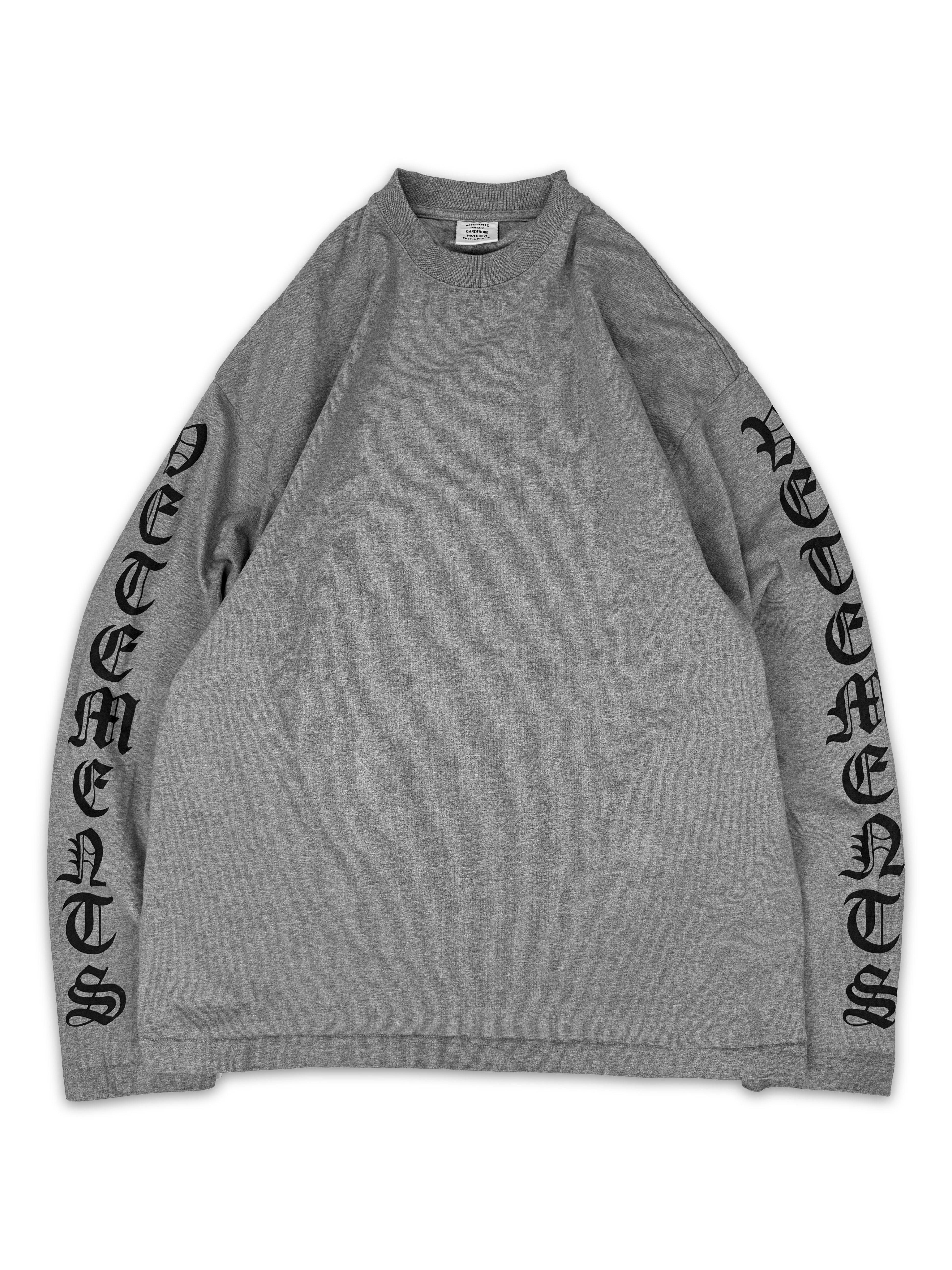 AW21 Vetements Gothic Old English Logo Long Sleeve Shirt