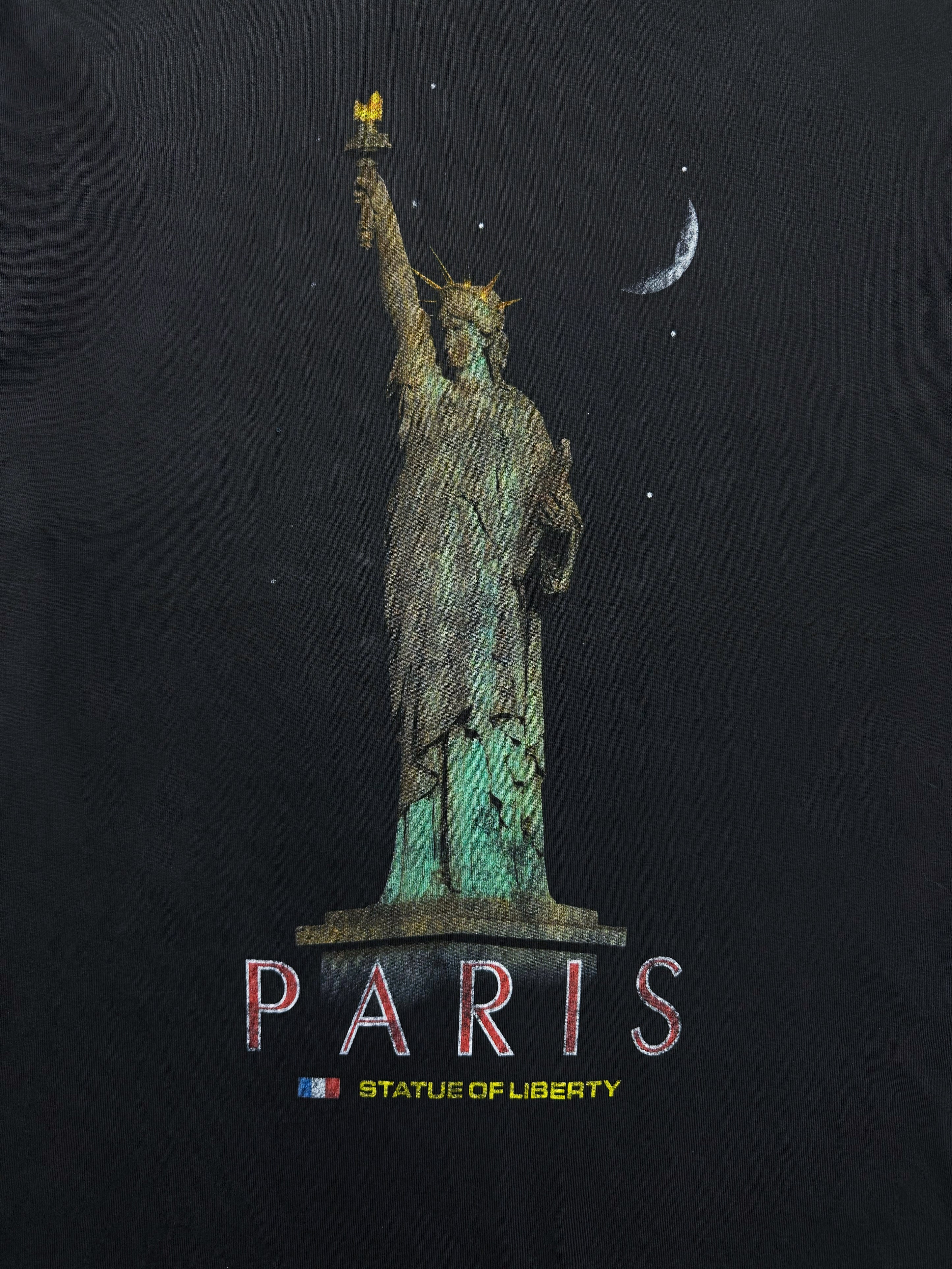 SS24 Balenciaga Paris Statue of Liberty Distressed T-Shirt