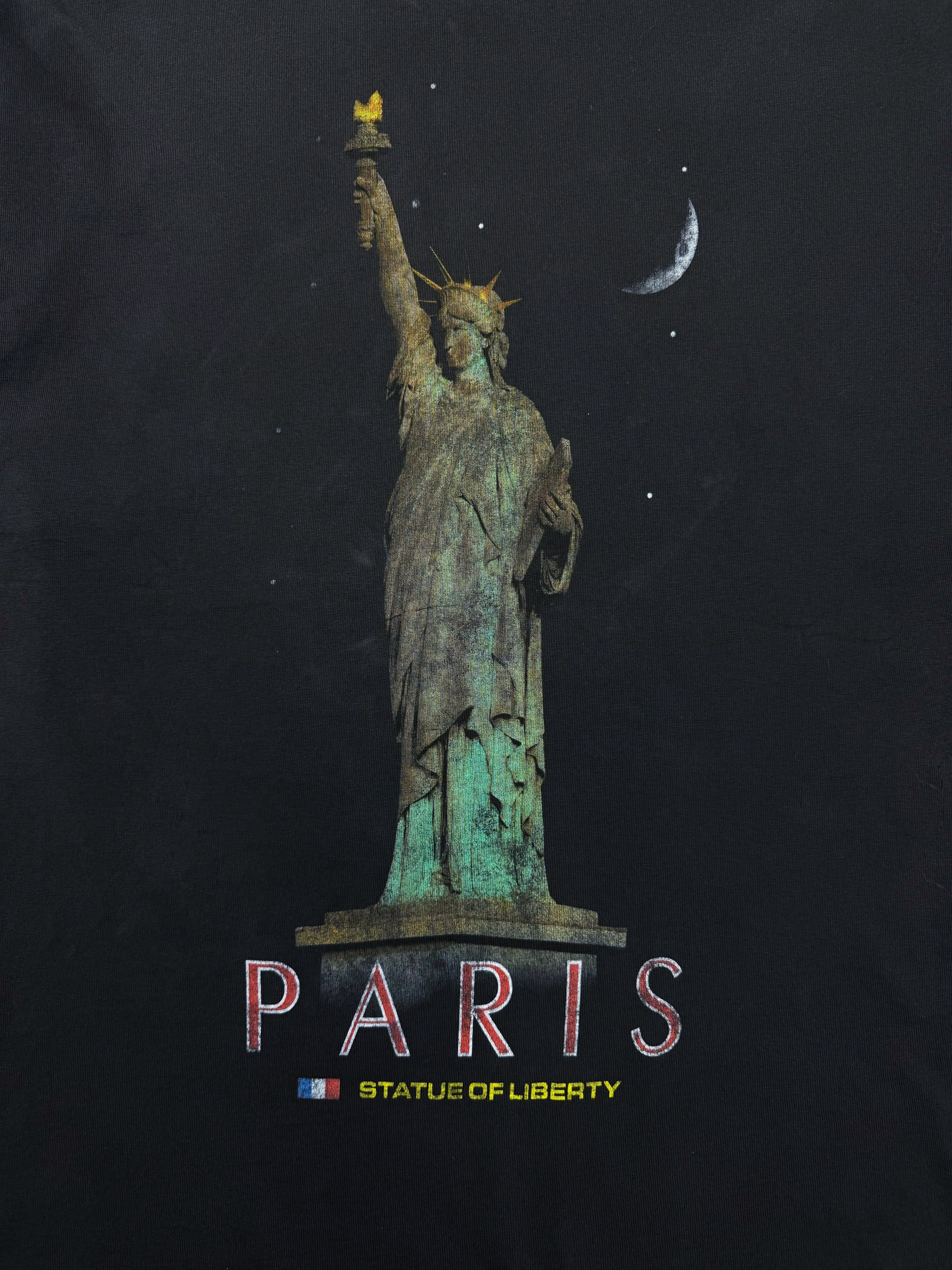 SS24 Balenciaga Paris Statue of Liberty Distressed T-Shirt