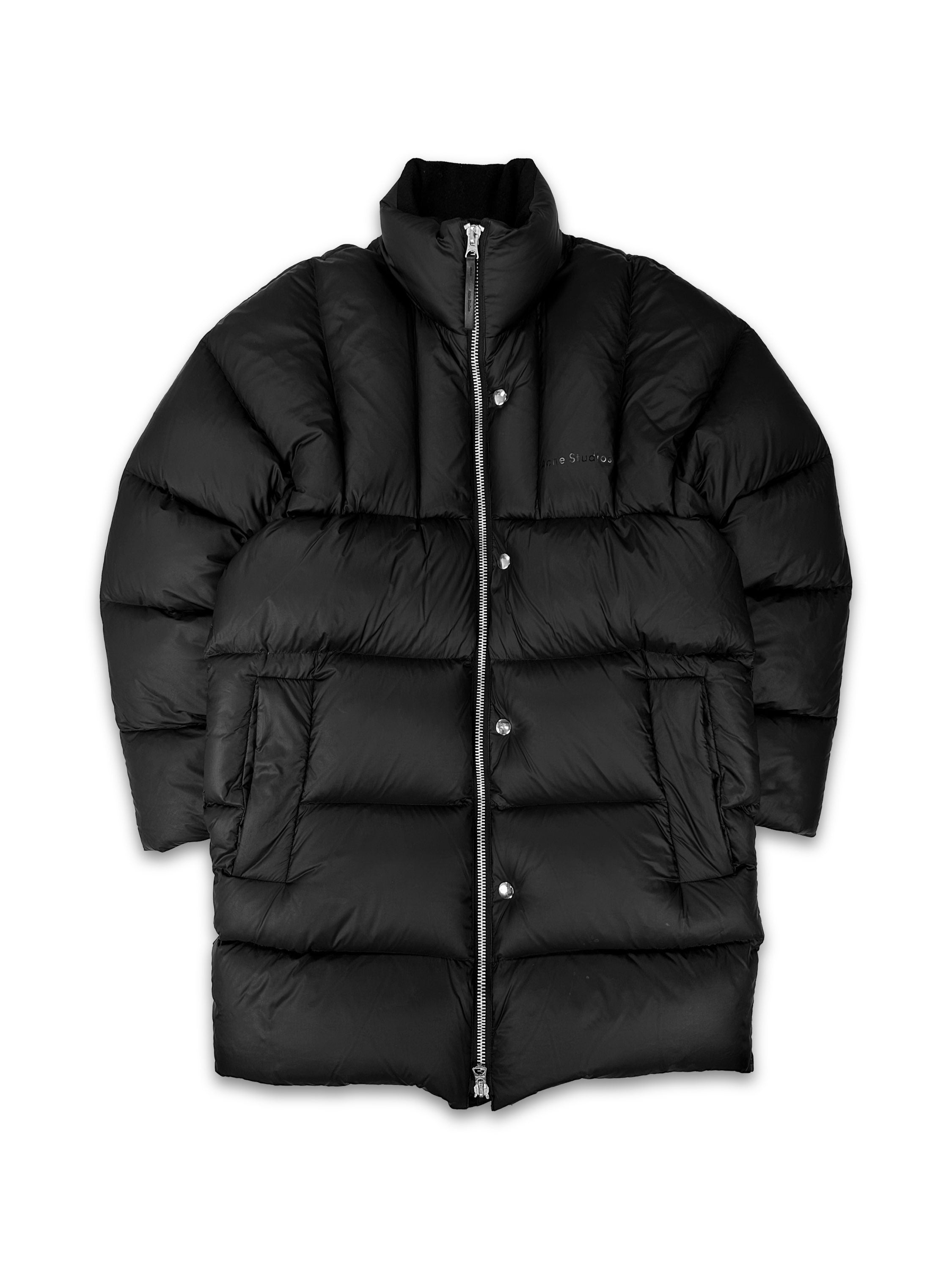 Acne Studios Black Down Fill Full Length Puffer Trench Coat