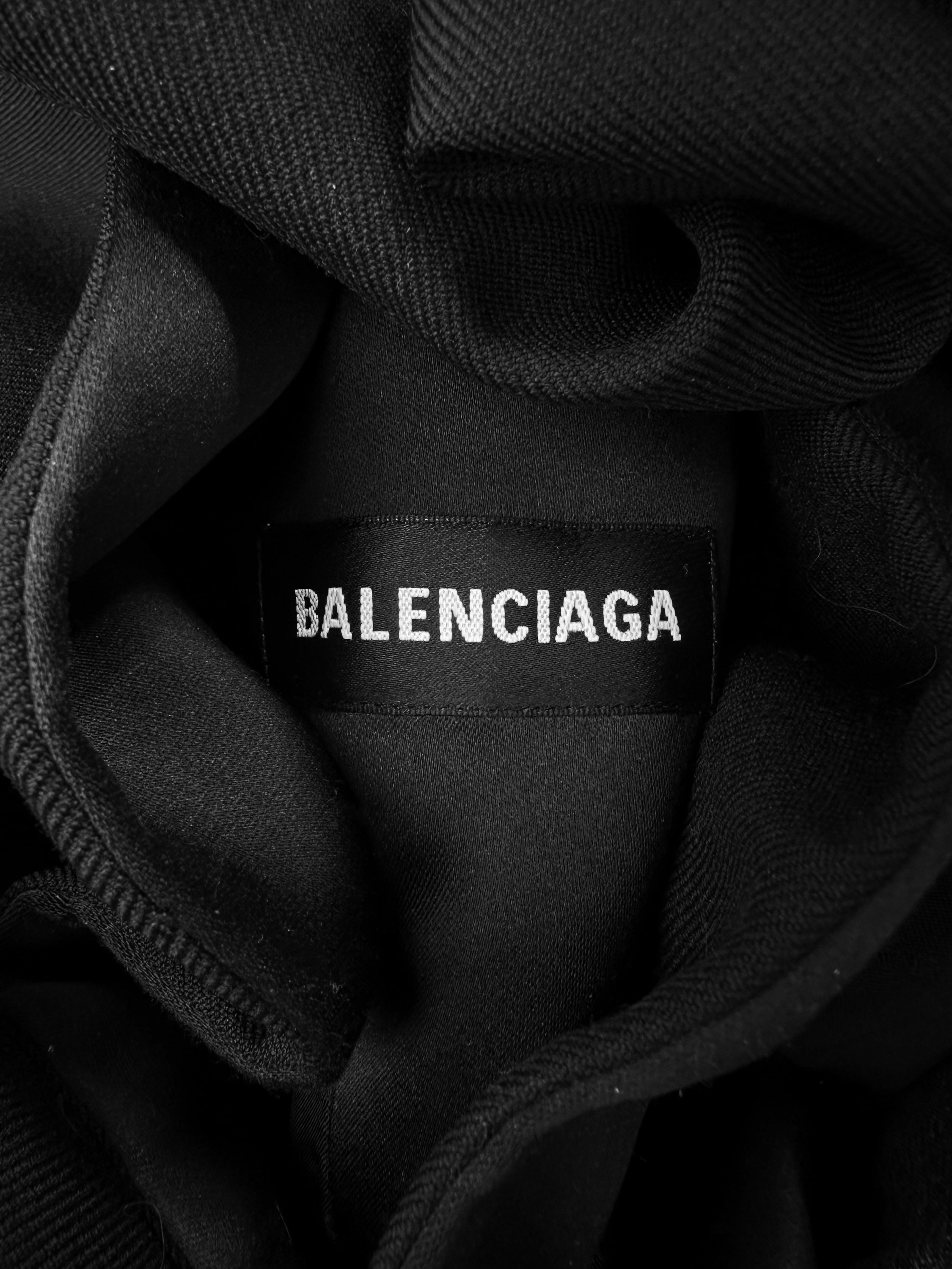 AW20 Balenciaga ‘Shawl Collar’ Black Full Length Trench Coat