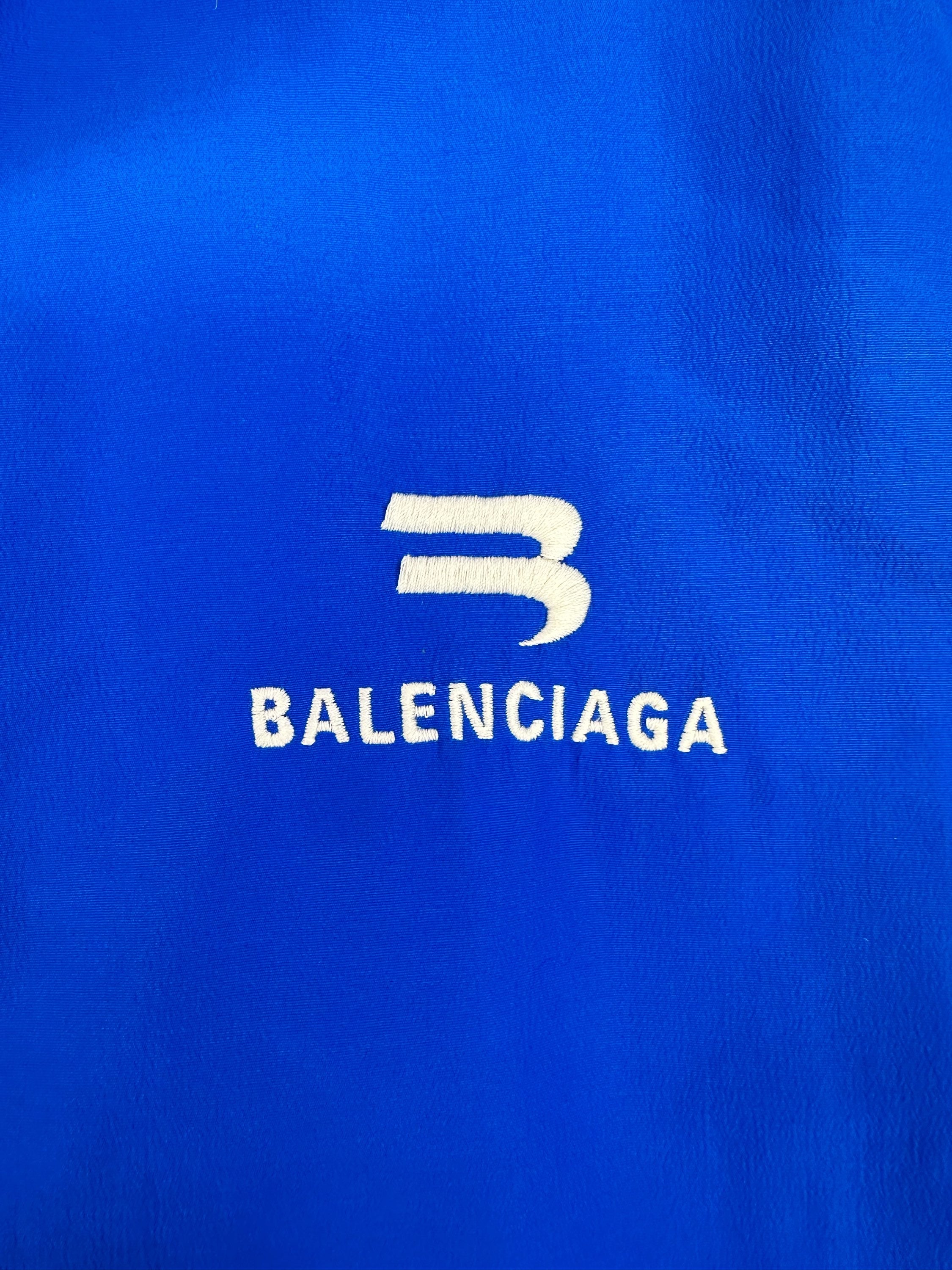 AW21 Balenciaga Sky Blue ‘B’ Logo Zip-up Track Jacket