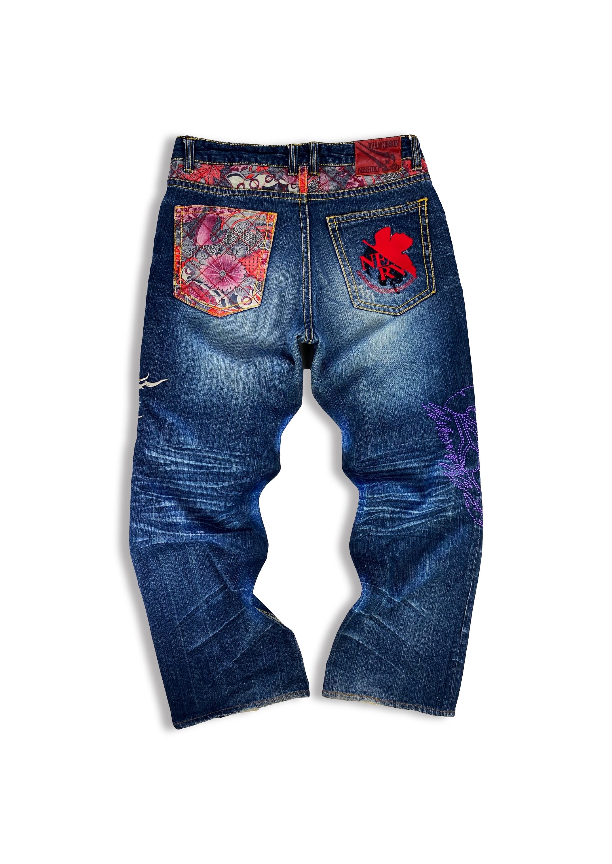 00s Evangelion x Nishiki ‘Neon Genesis’ Embroidered Wide Cut Denim
