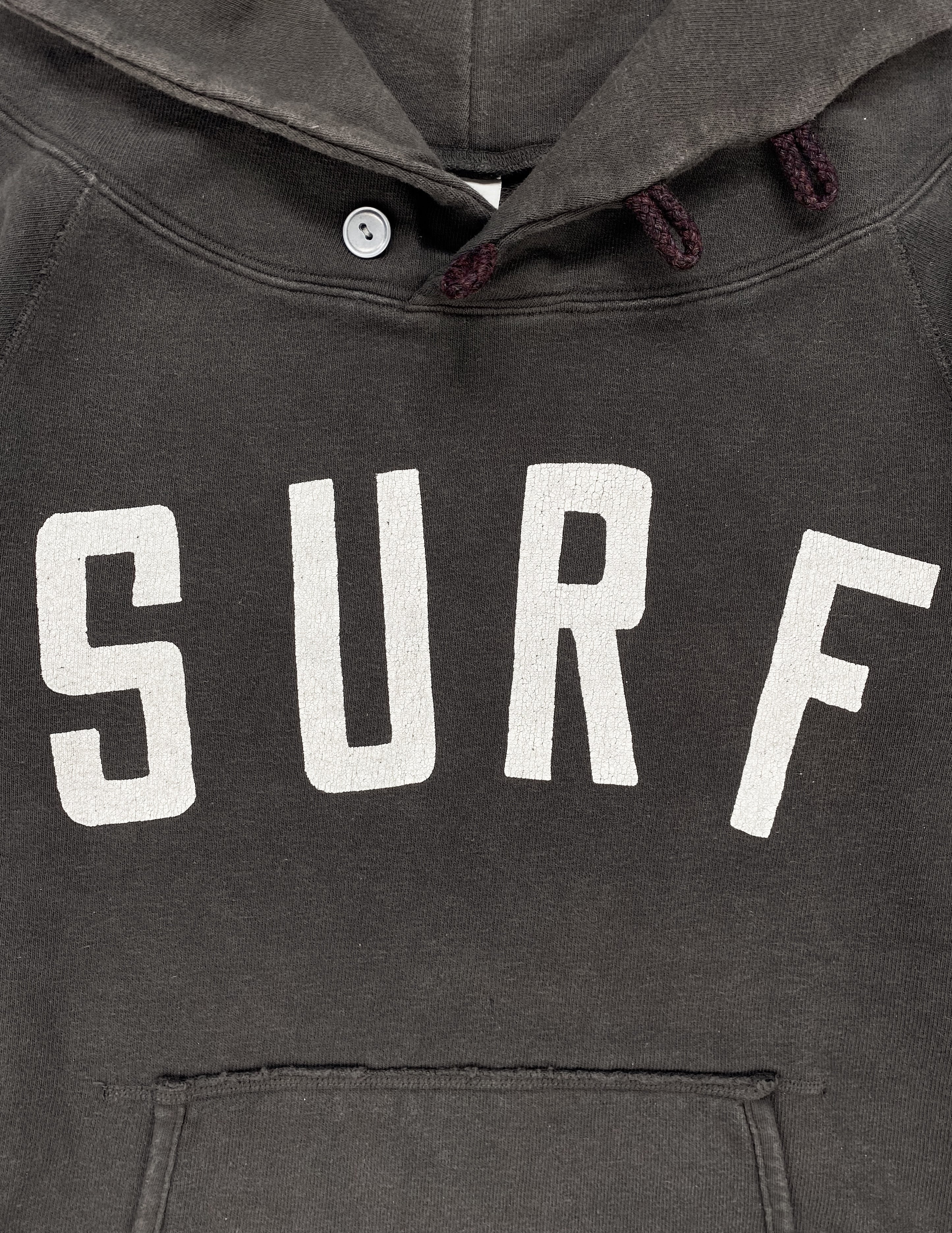 Kapital “SURF” Button Clasp Slate Grey Raglan Hoodie