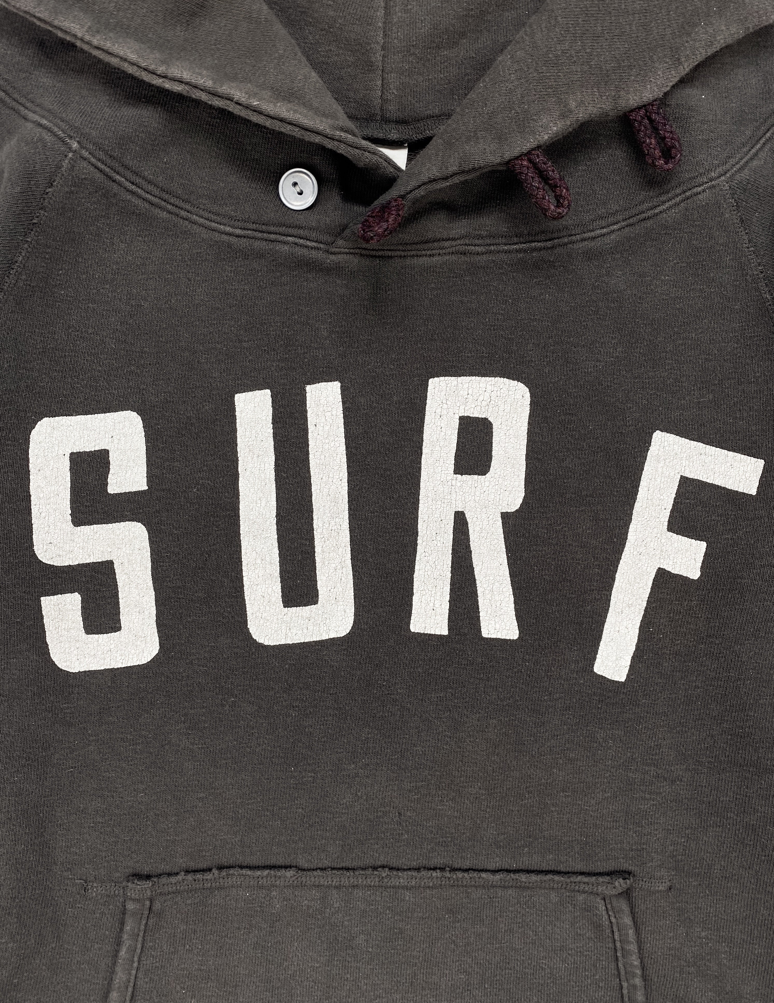 Kapital “SURF” Button Clasp Slate Grey Raglan Hoodie