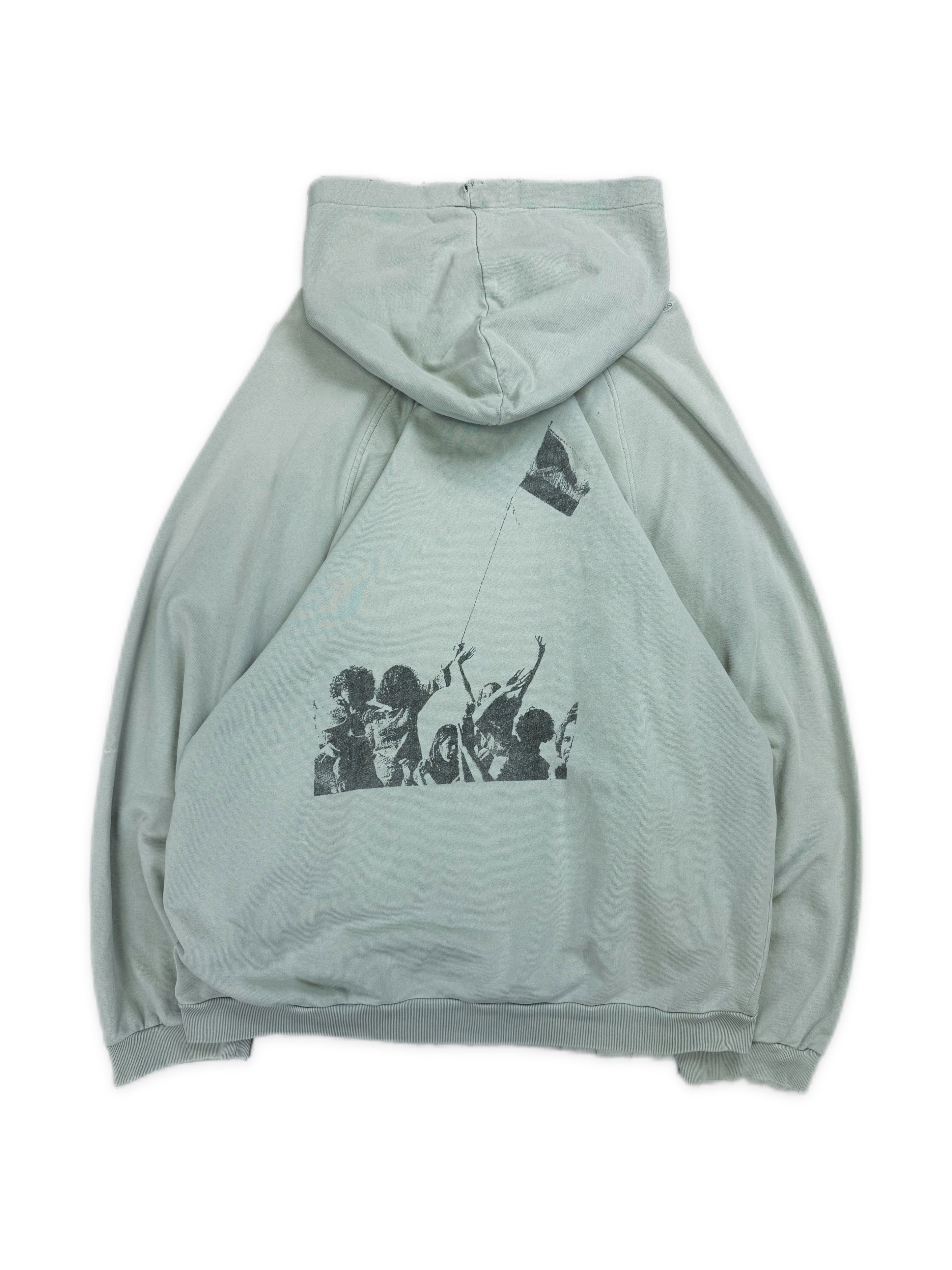 SS02 Raf Simons ‘Terror’ Mint OS Raglan Graphic Oversized Hoodie