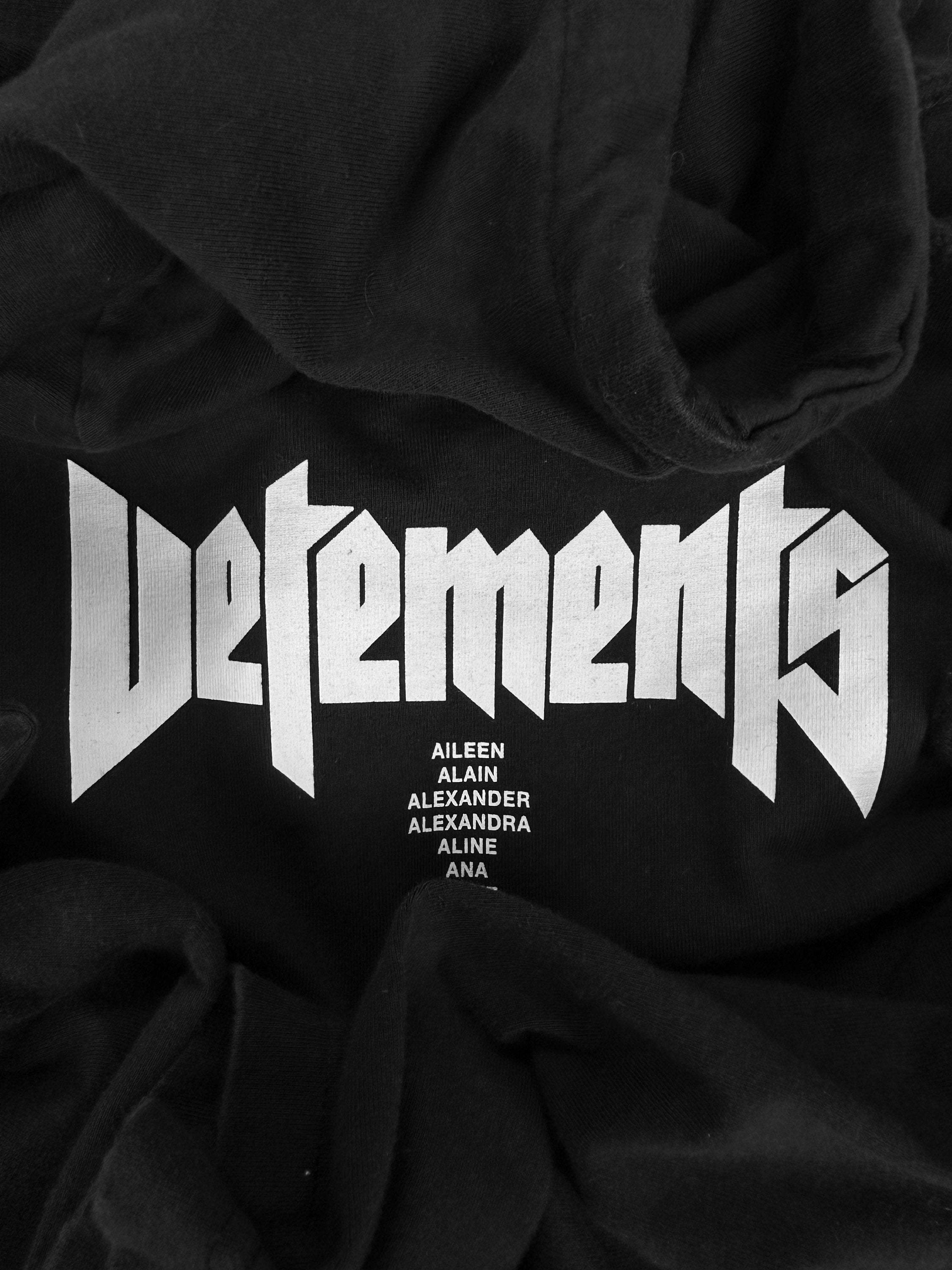 Vetements ‘Staff’ Gothic Tour Logo Black Layered Hoodie