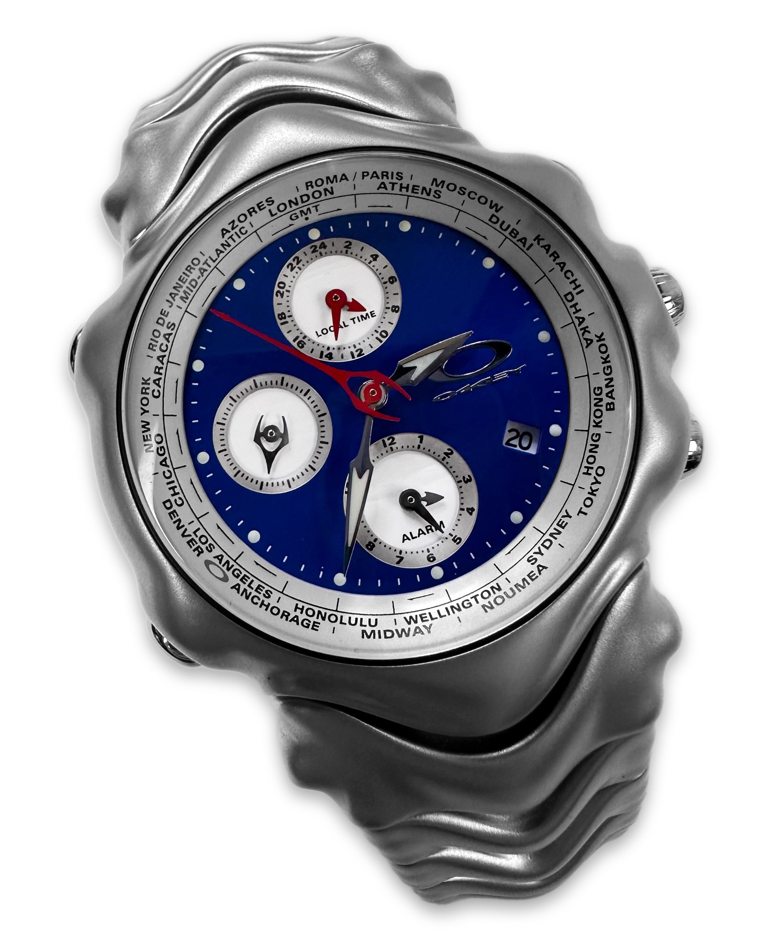 2003 Oakley ‘GMT’ Honed Blue Triple Chronograph Wristwatch