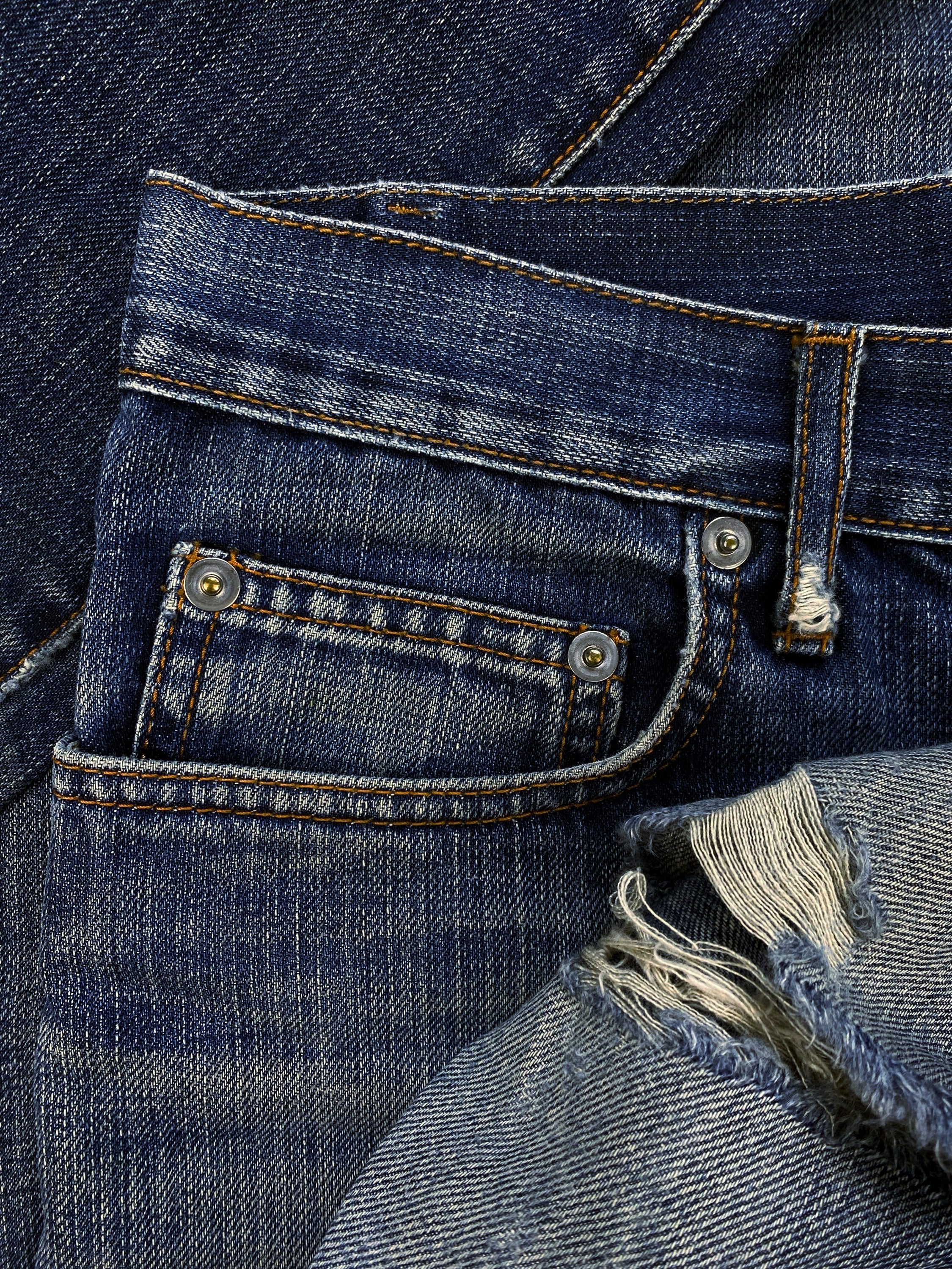 Dior by Hedi Slimane Distressed Dark Wash Indigo Denim