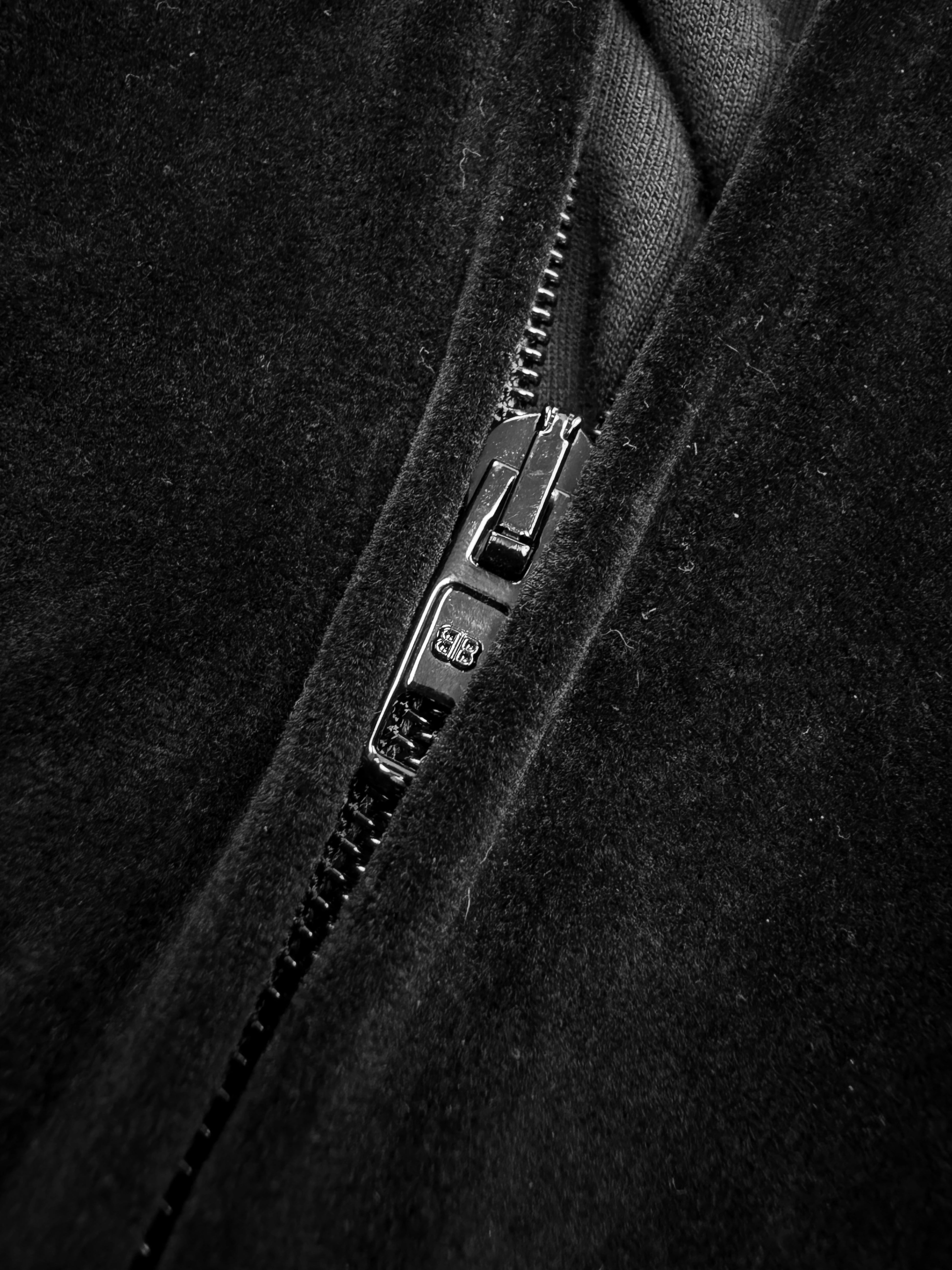 AW23 Balenciaga Velvet Shoulder Pad Zip-up Cropped Track Jacket